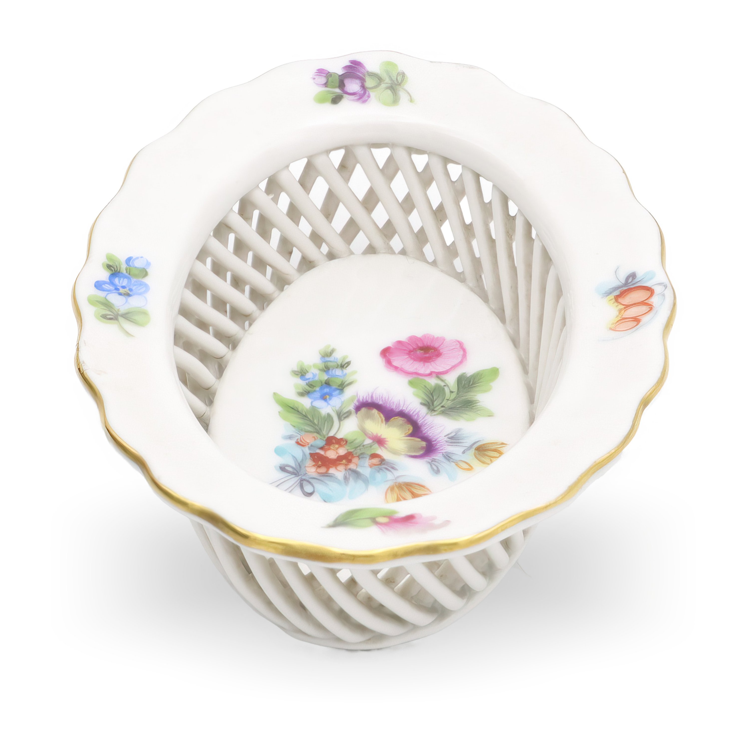 Herend Mini Tray, Trinket Tray, Pin Tray, Hand Painted Antique Floral Design, Hungarian Porcelain Collectible