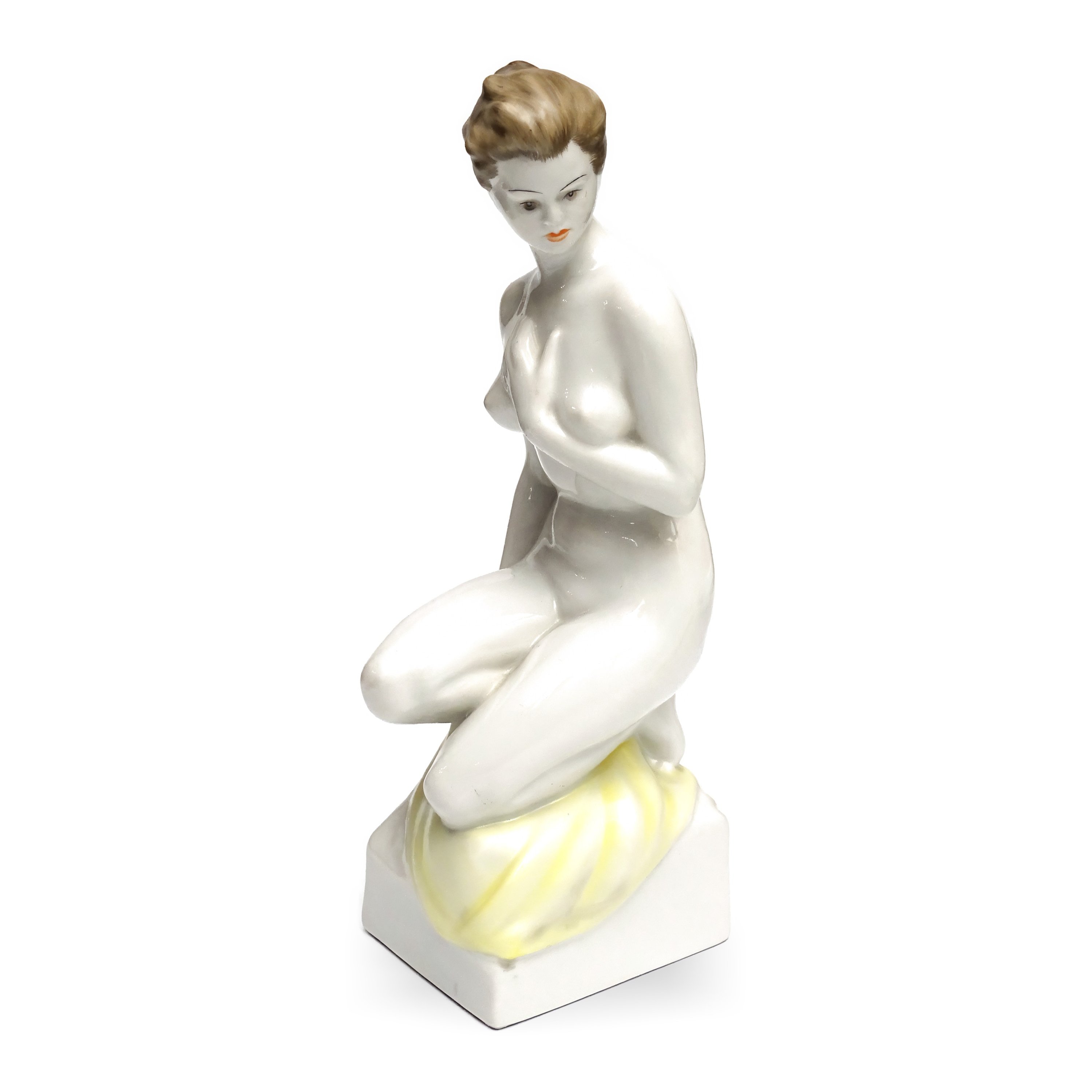 Vintage Hollohazi Nude Porcelain Figurine, Elegant Sexy Woman Collectible Statue