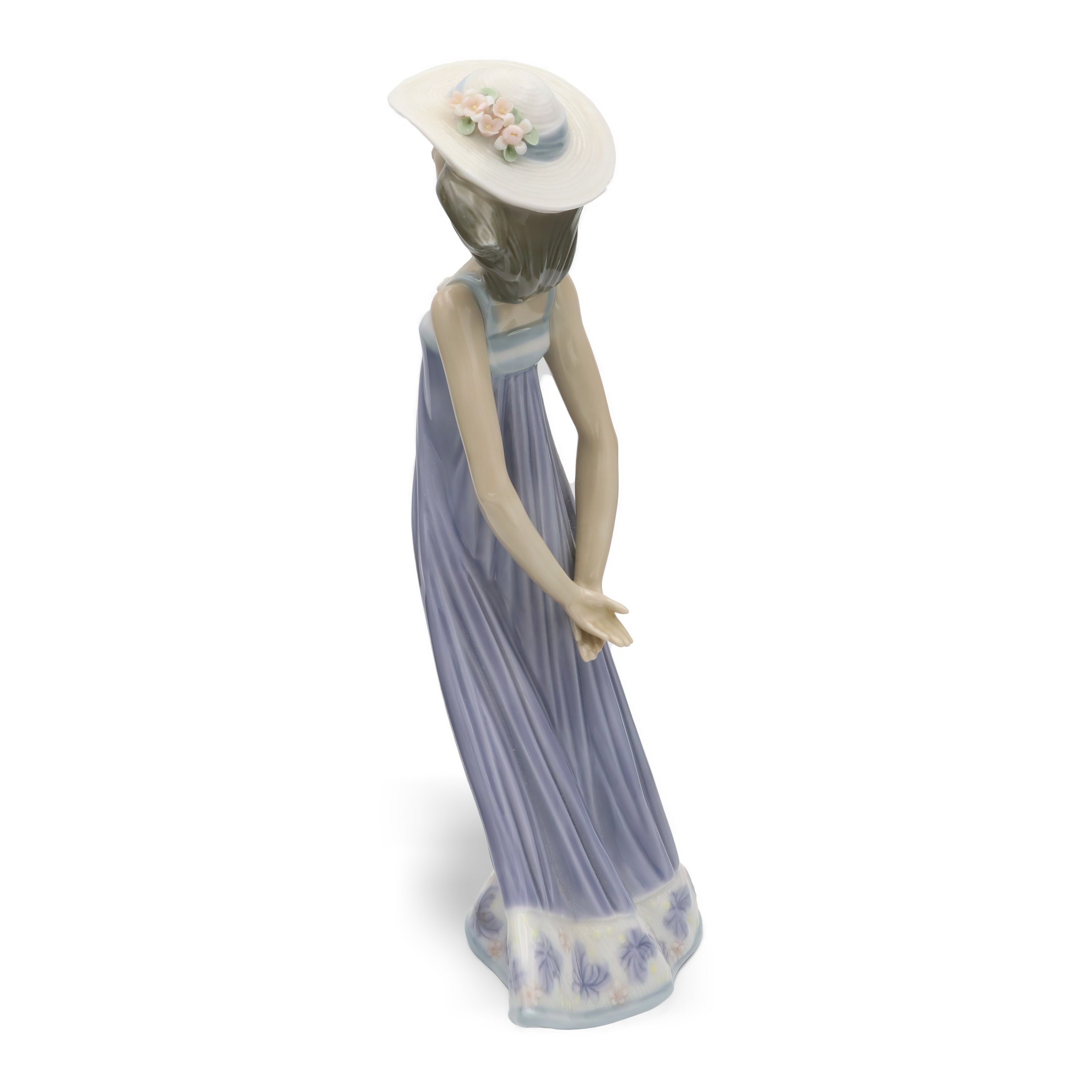 Lladro Figurine Woman In Long Dress And Hat, Lladro Susan, Elegant Handcrafted Porcelain Collectible Figurine, Retired