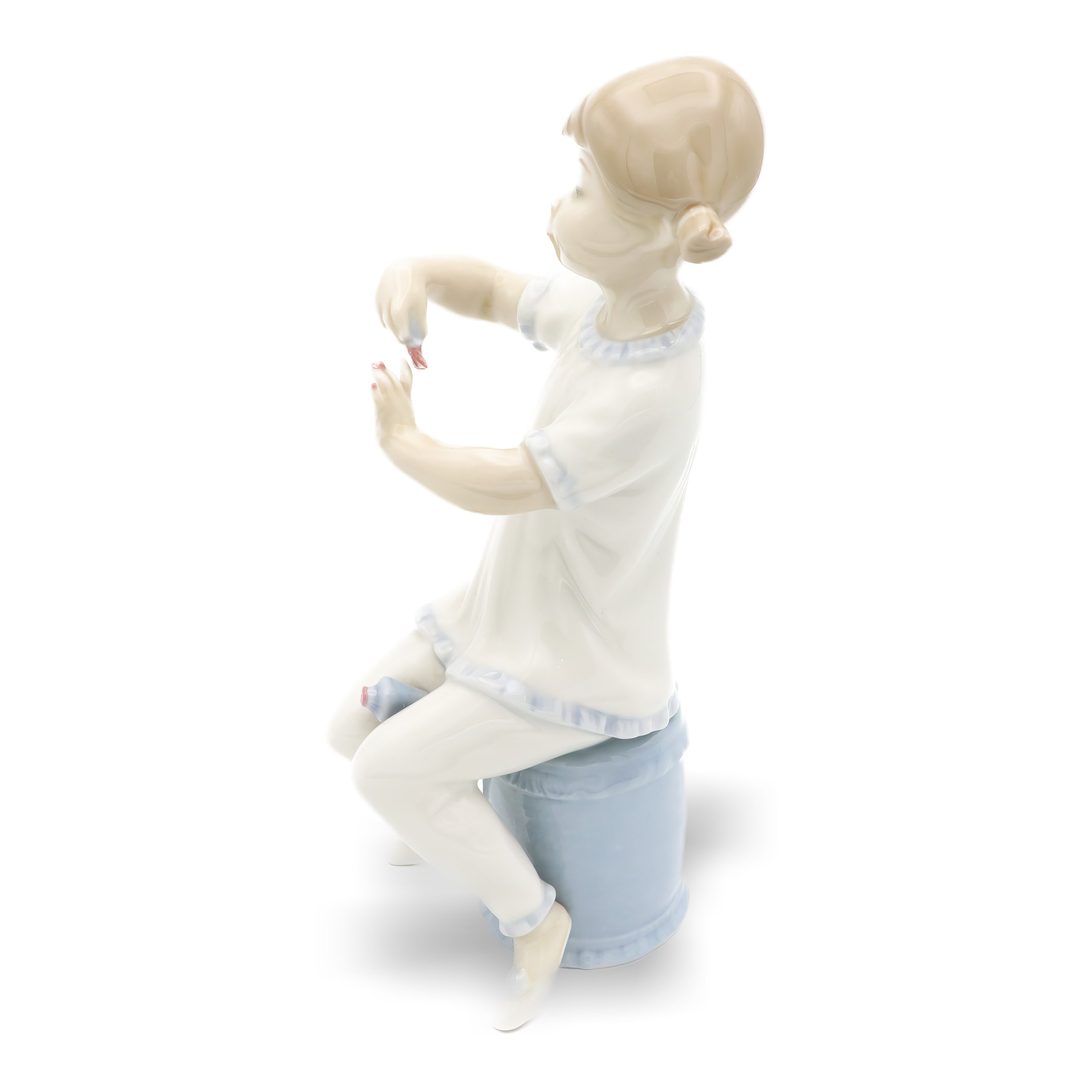 Lladro Girl Painting Nails, Retired Lladro Figurine, Vintage Sculpture, Collectible Porcelain Art Piece, Ceramic