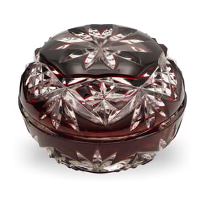 Red Crystal Jewelry Box, Trinket Box, Bohemia Jewellry Box
