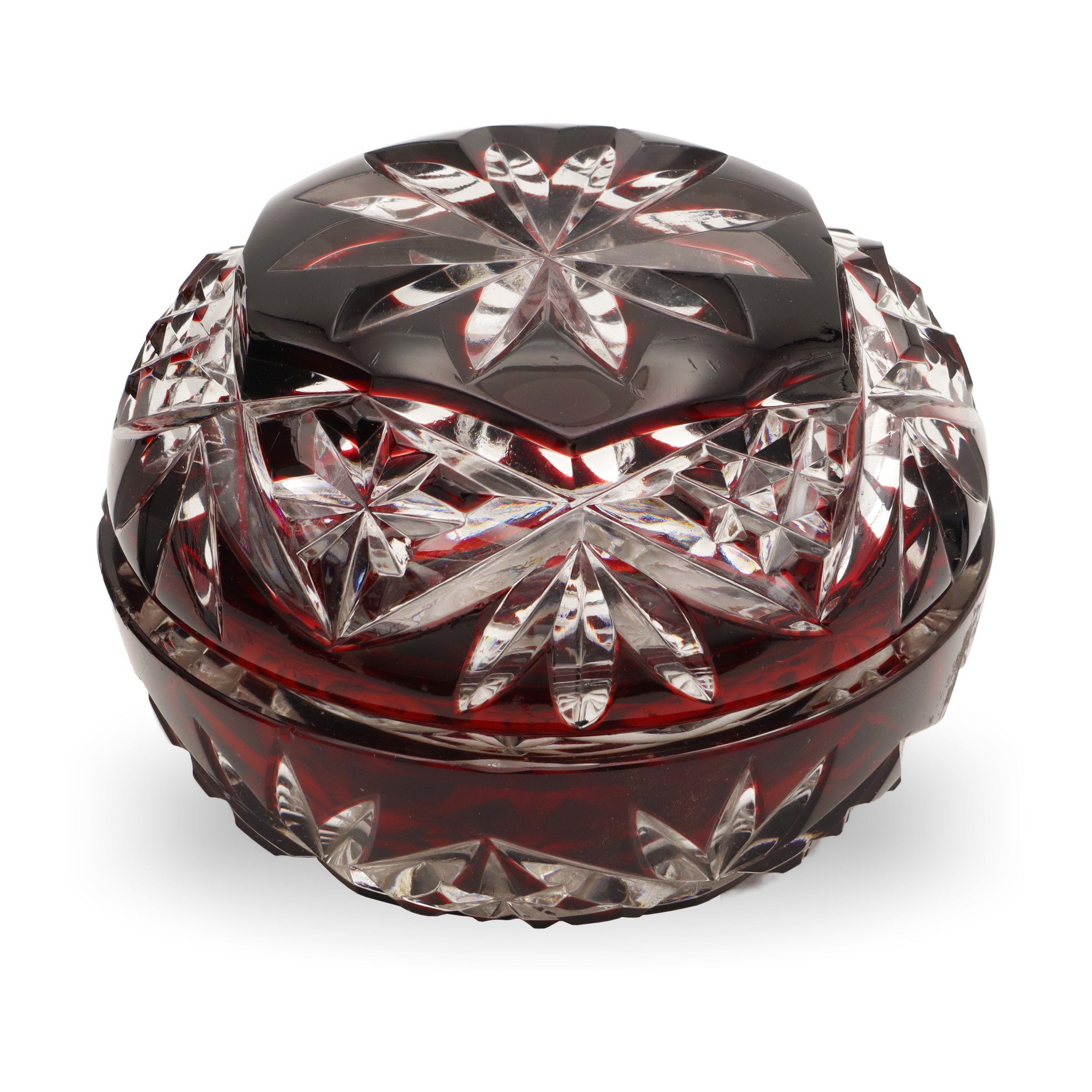 Red Crystal Jewelry Box, Trinket Box, Bohemia Jewellry Box
