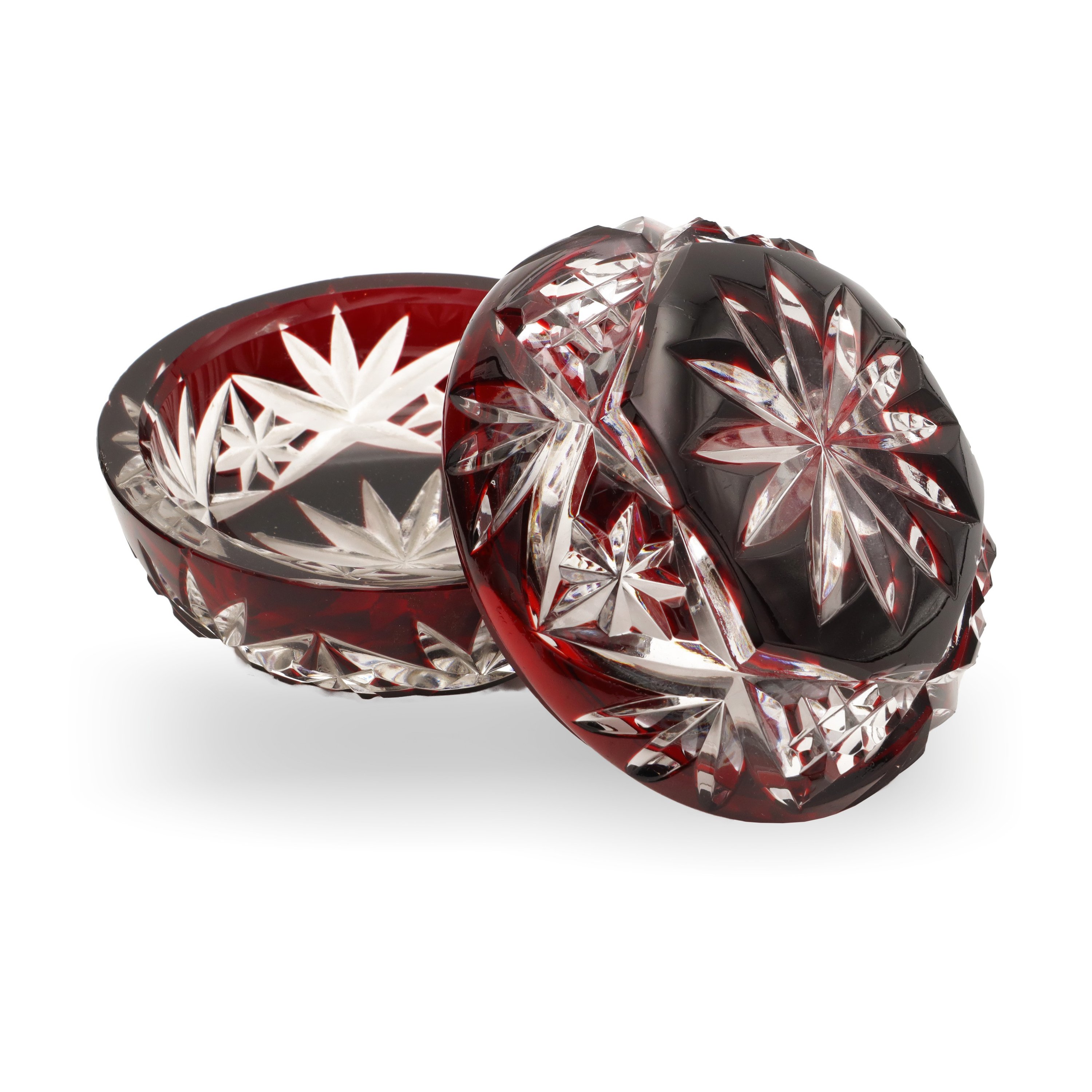 Red Crystal Jewelry Box, Trinket Box, Bohemia Jewellry Box