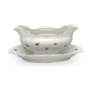 Vintage Zsolnay Gravy Boat | Exquisite Handcrafted Hungarian Porcelain Tableware