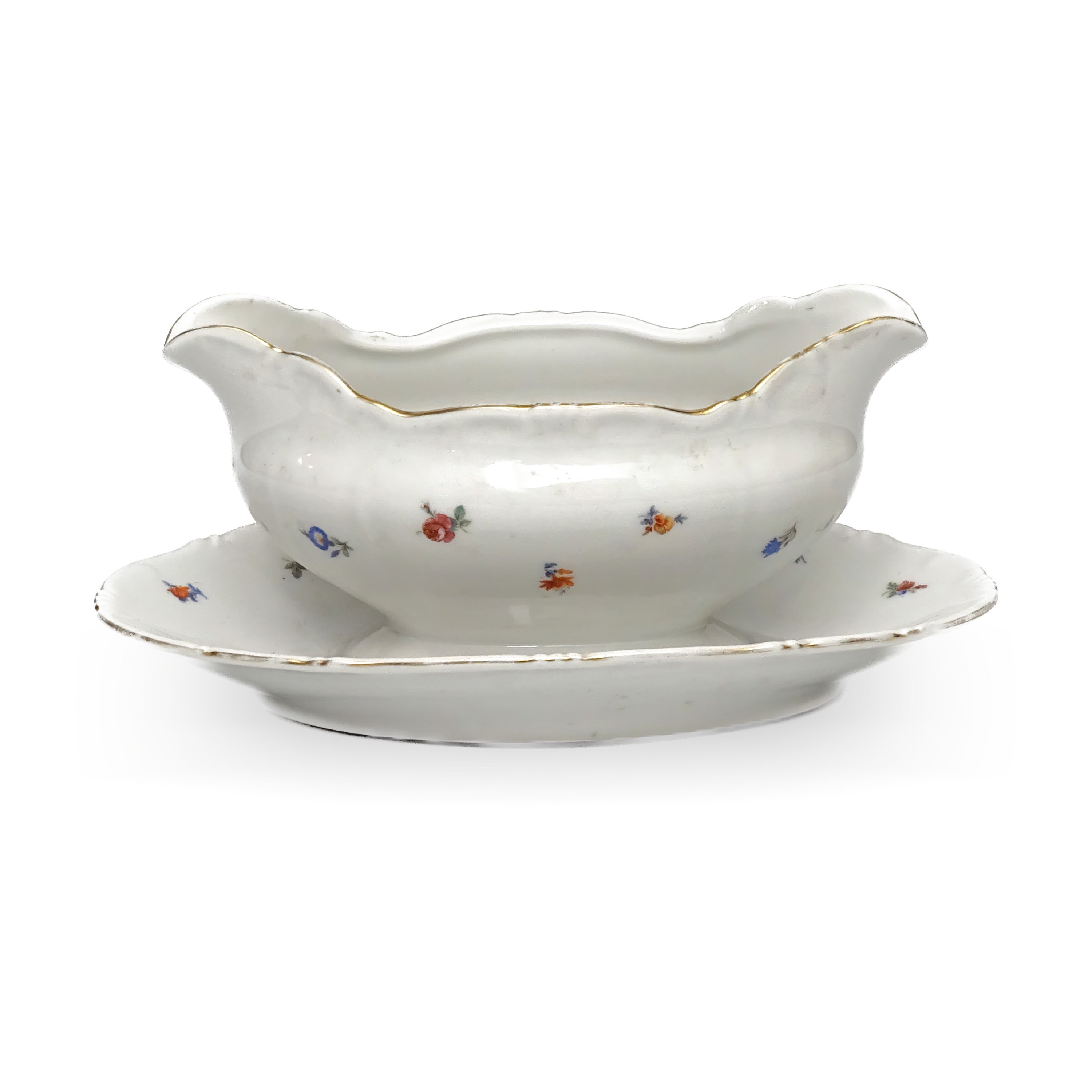 Vintage Zsolnay Gravy Boat | Exquisite Handcrafted Hungarian Porcelain Tableware