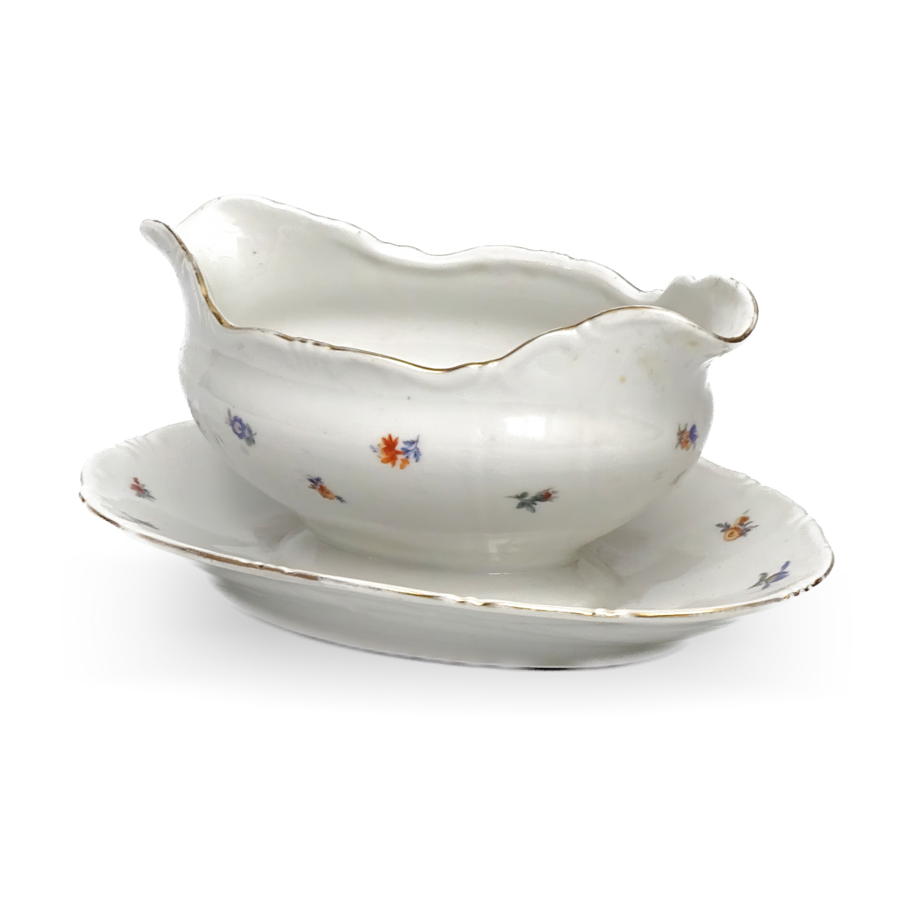 Vintage Zsolnay Gravy Boat | Exquisite Handcrafted Hungarian Porcelain Tableware