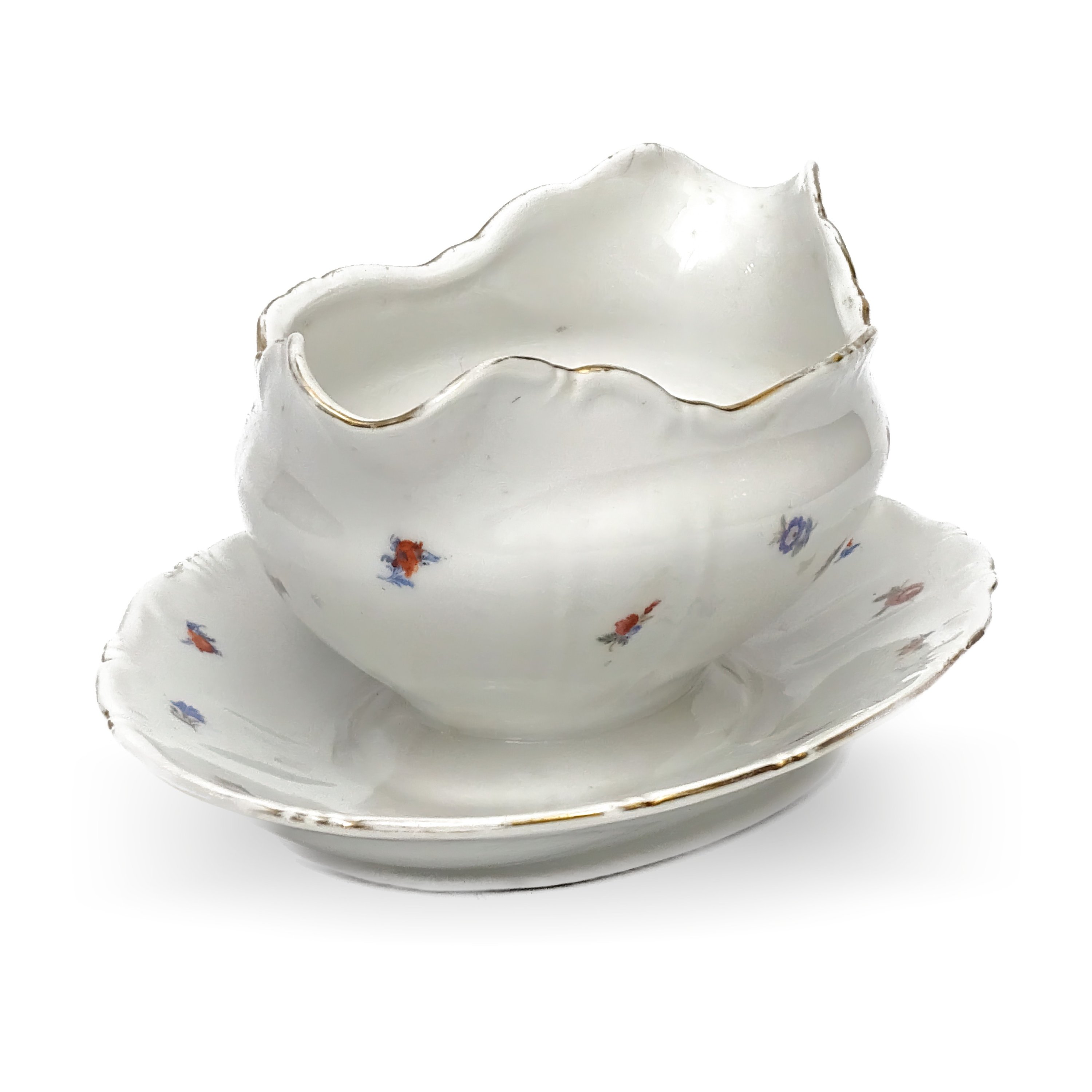Vintage Zsolnay Gravy Boat | Exquisite Handcrafted Hungarian Porcelain Tableware