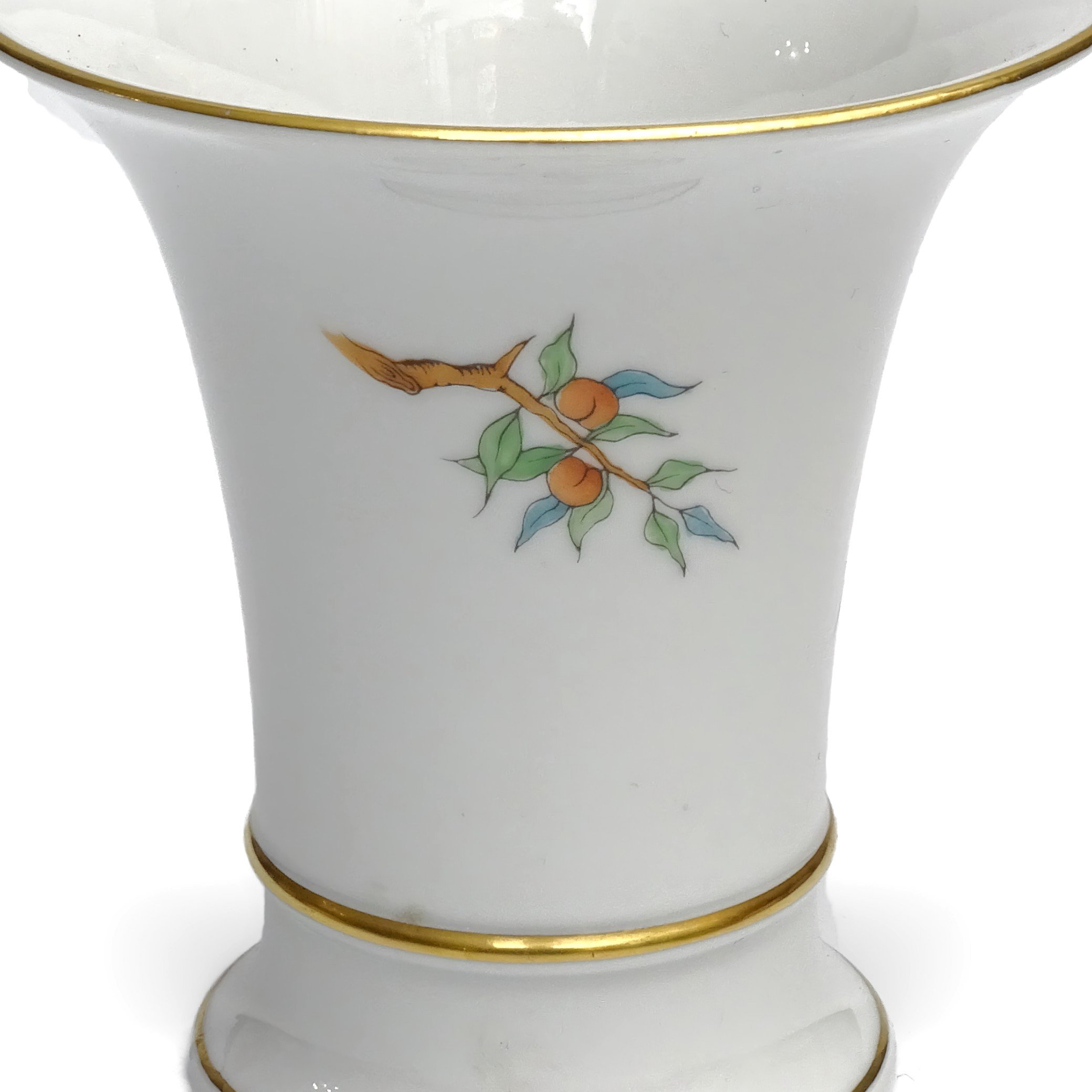 Herend Vintage Vase Rose Hips Pattern, Urn Hand-Painted Porcelain Collectible, Masterpiece Decor Display