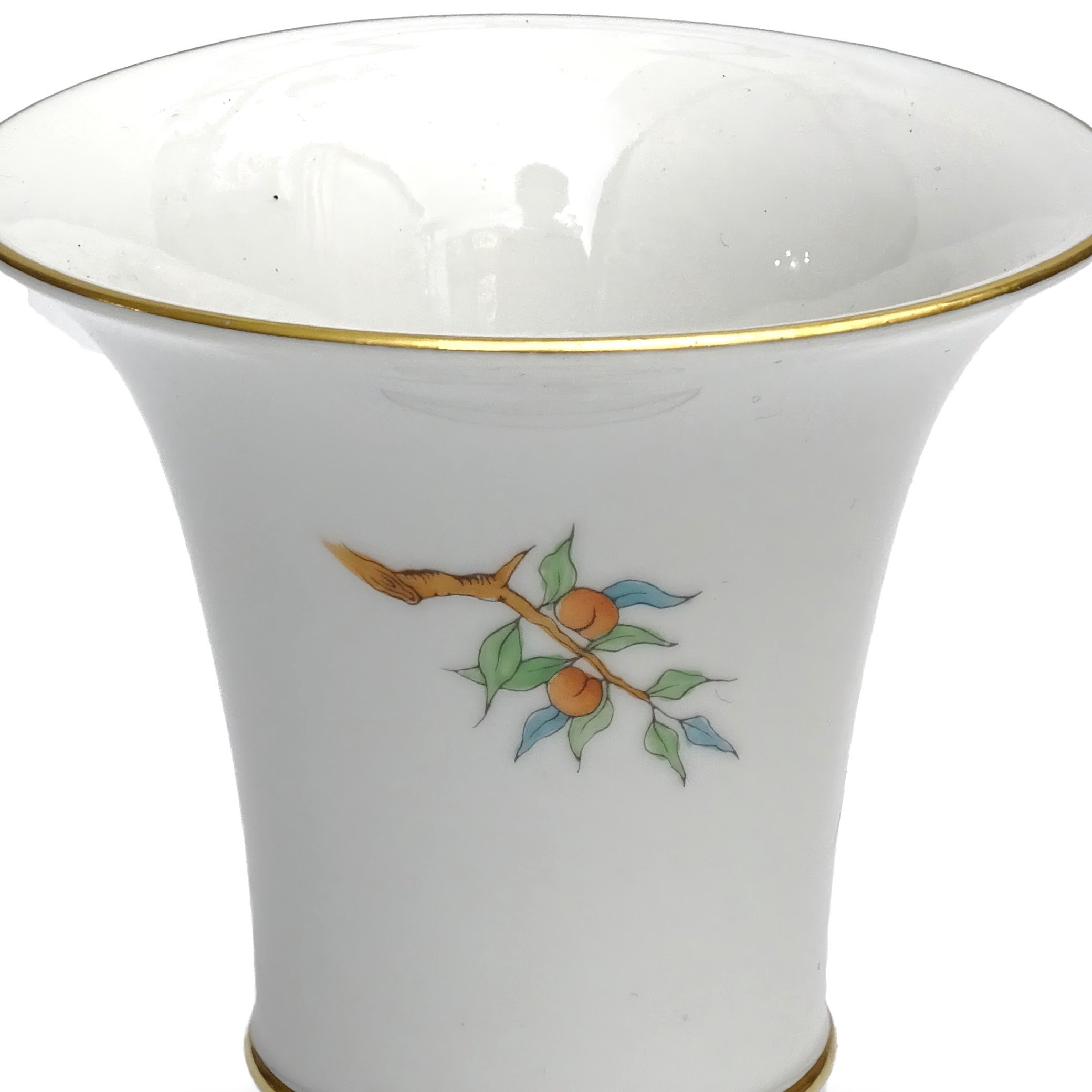 Herend Vintage Vase Rose Hips Pattern, Urn Hand-Painted Porcelain Collectible, Masterpiece Decor Display