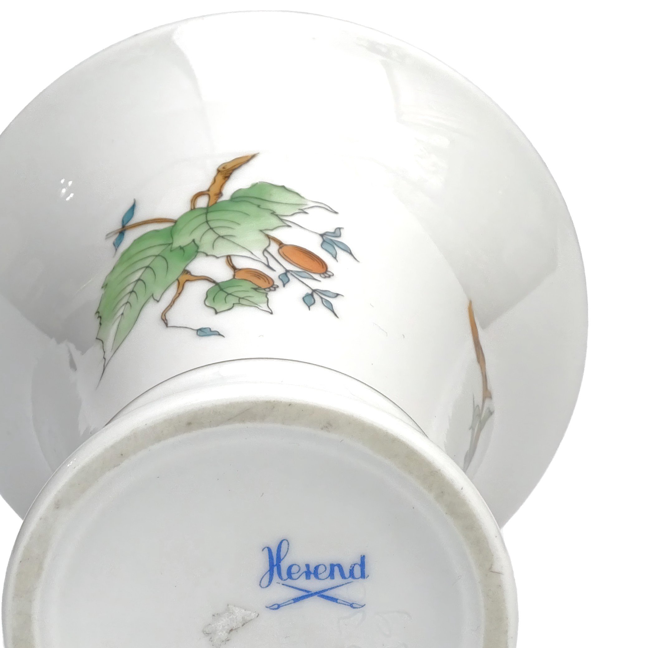Herend Vintage Vase Rose Hips Pattern, Urn Hand-Painted Porcelain Collectible, Masterpiece Decor Display