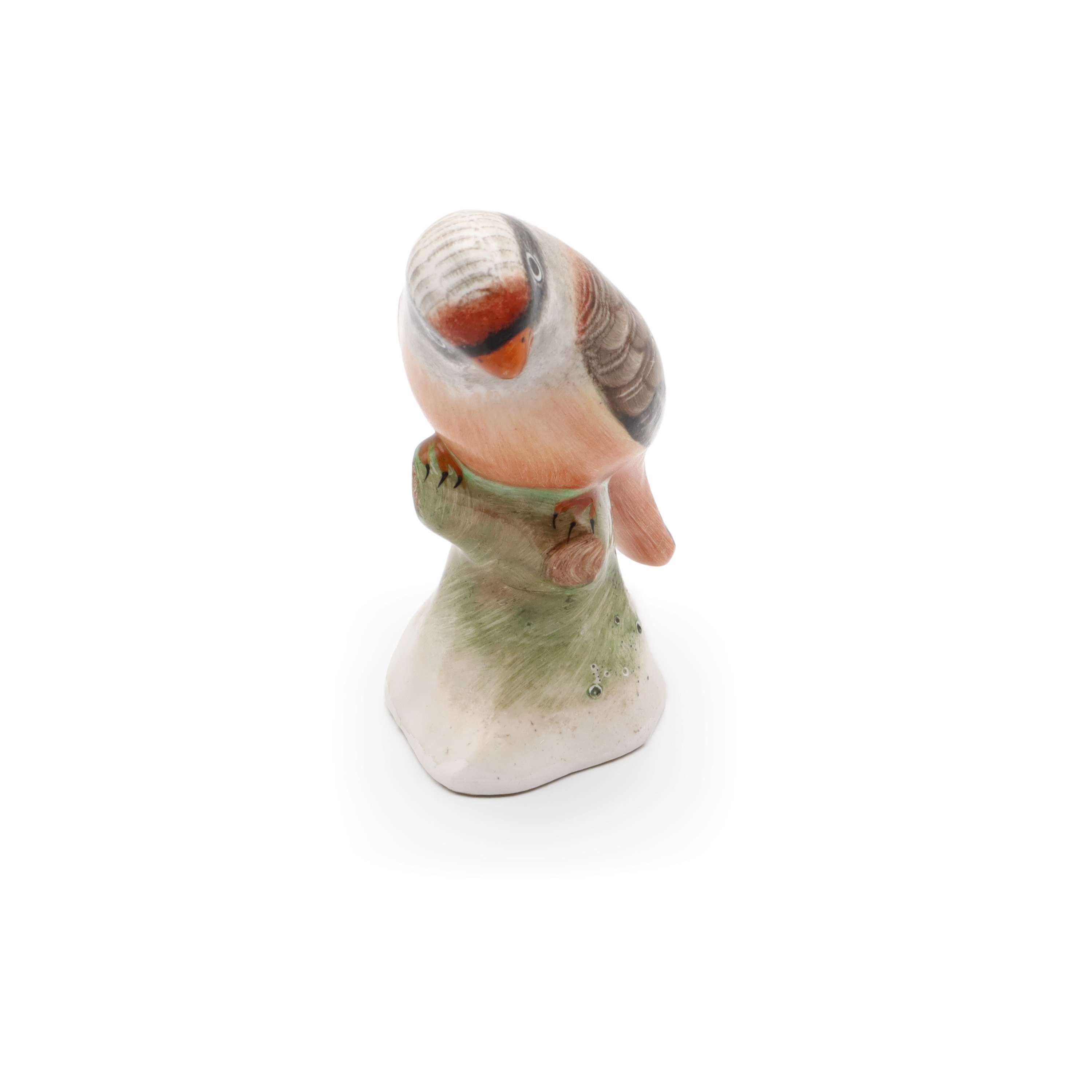 Grey Bird Hand Painted Porcelain Figure, Bird Art Collectible, Pet Figurine, Hungarian Art, Vintage Ceramic Sculpture