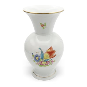 Herend Luxury Vase, Large Porcelain Floral Vase, Decorative Hand Painted Vase, Flower Vessel, MCM Hungarian Vintage Room Decor
