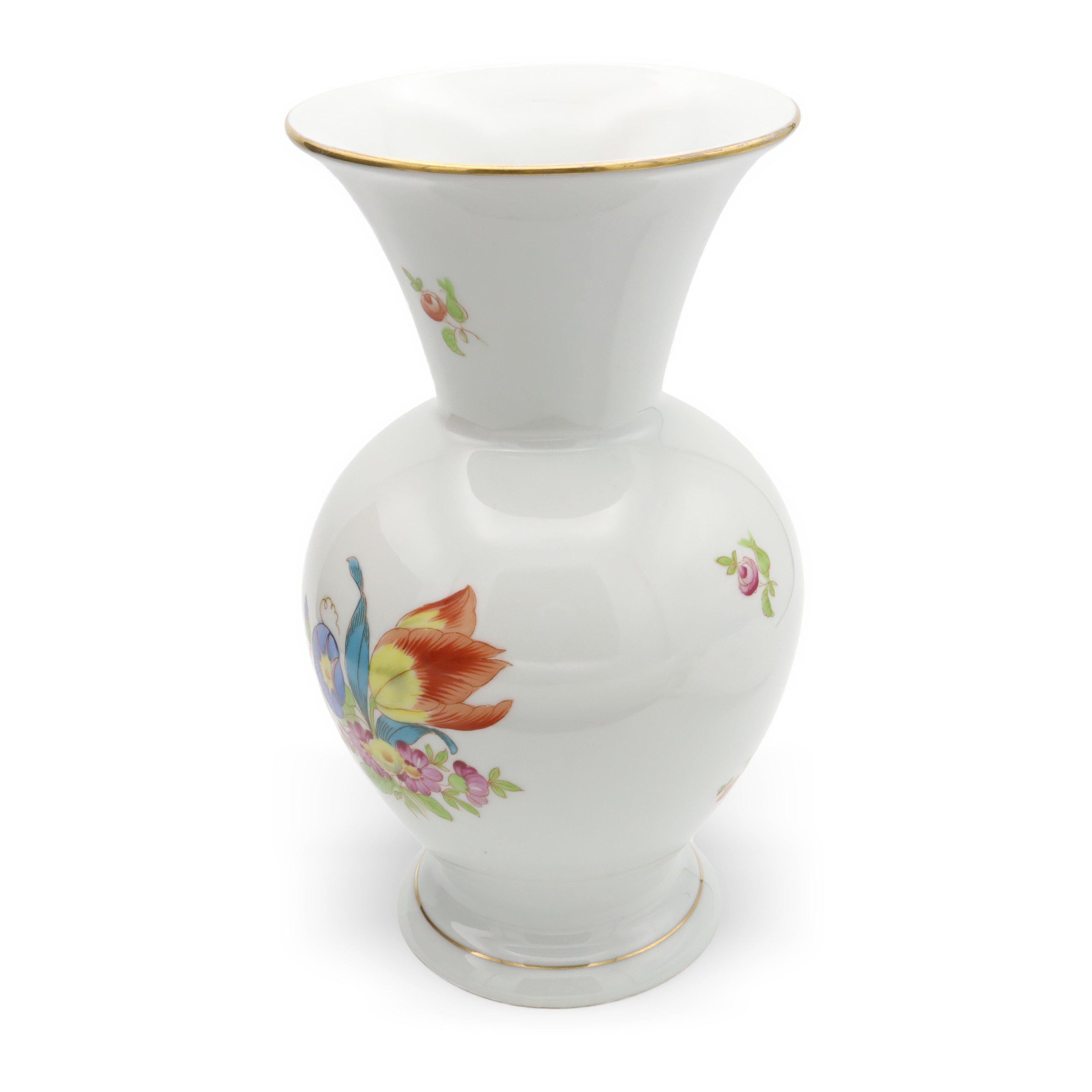 Thumbnail for Herend Luxury Vase, Large Porcelain Floral Vase, Decorative Hand Painted Vase, Flower Vessel, MCM Hungarian Vintage Room Decor