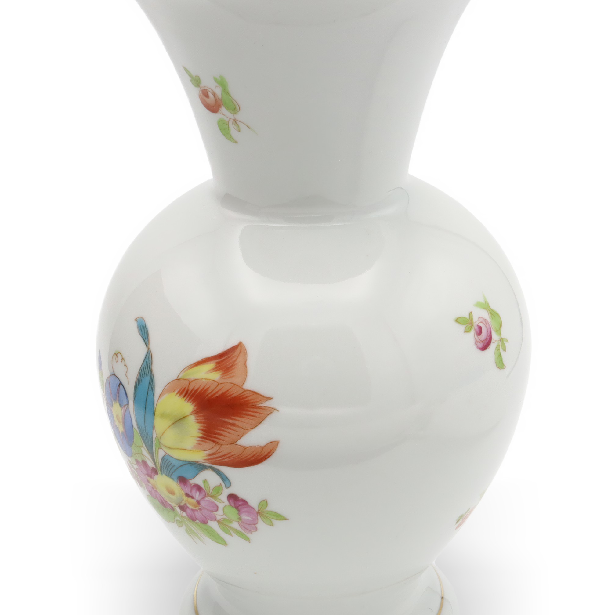 Thumbnail for Herend Luxury Vase, Large Porcelain Floral Vase, Decorative Hand Painted Vase, Flower Vessel, MCM Hungarian Vintage Room Decor