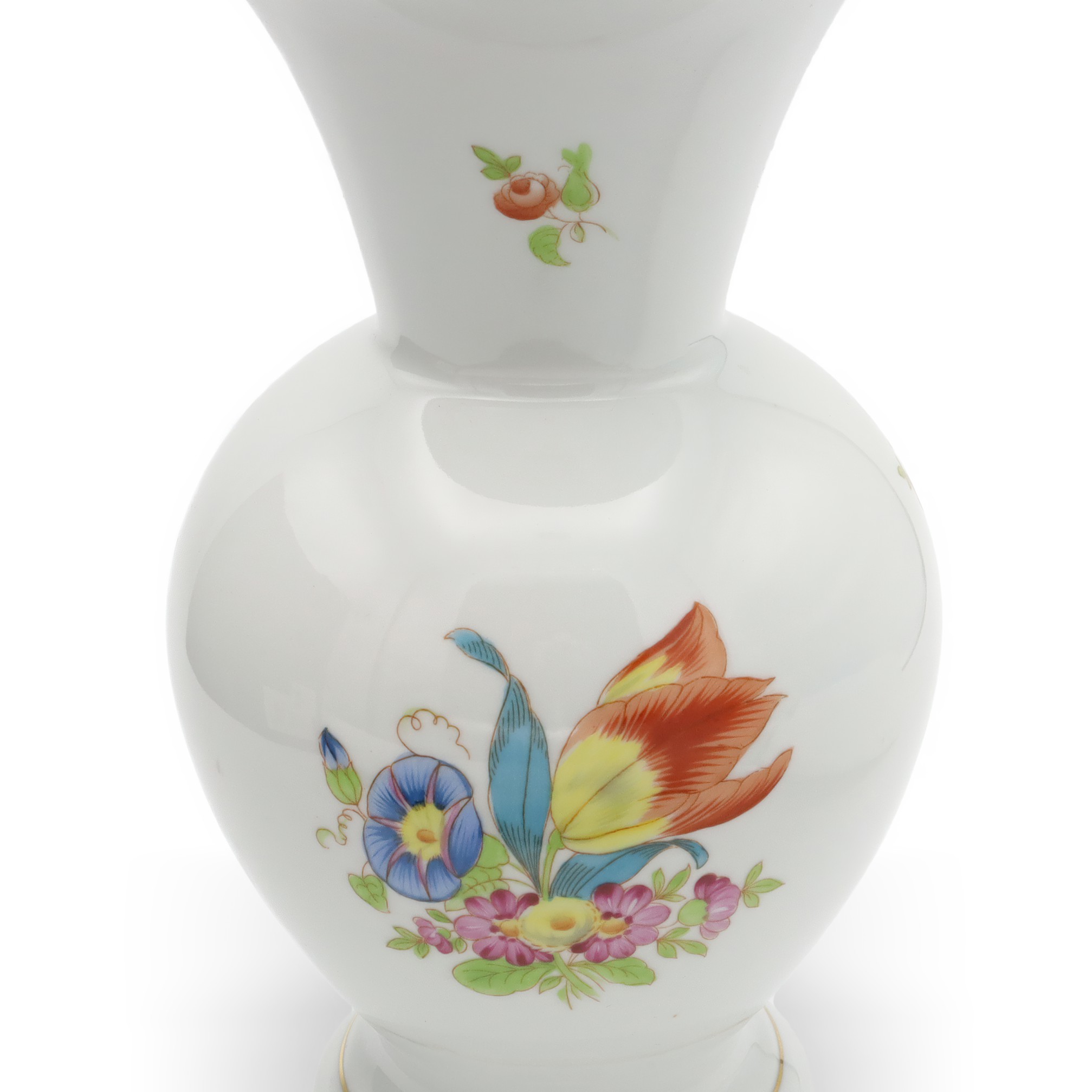 Thumbnail for Herend Luxury Vase, Large Porcelain Floral Vase, Decorative Hand Painted Vase, Flower Vessel, MCM Hungarian Vintage Room Decor