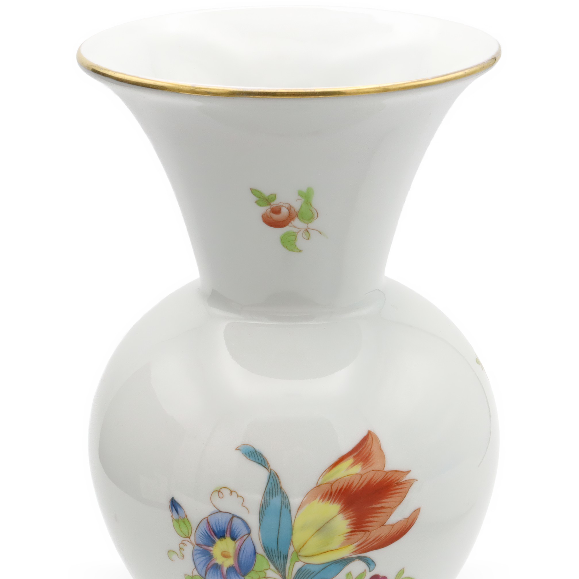 Thumbnail for Herend Luxury Vase, Large Porcelain Floral Vase, Decorative Hand Painted Vase, Flower Vessel, MCM Hungarian Vintage Room Decor