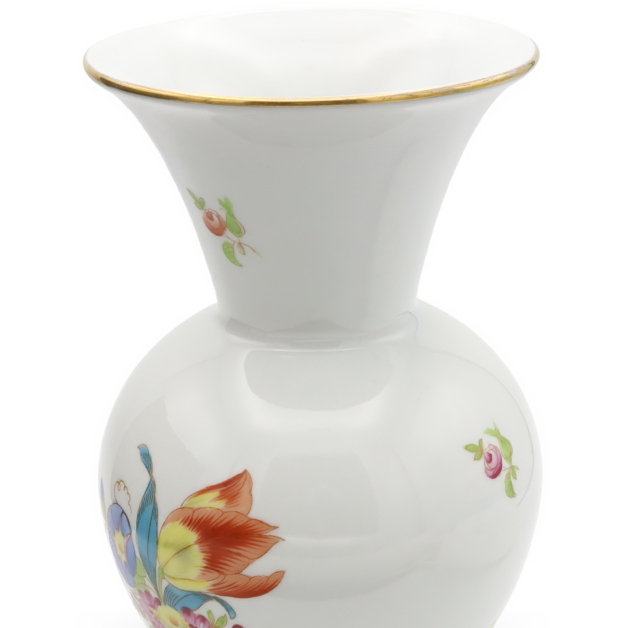 Thumbnail for Herend Luxury Vase, Large Porcelain Floral Vase, Decorative Hand Painted Vase, Flower Vessel, MCM Hungarian Vintage Room Decor