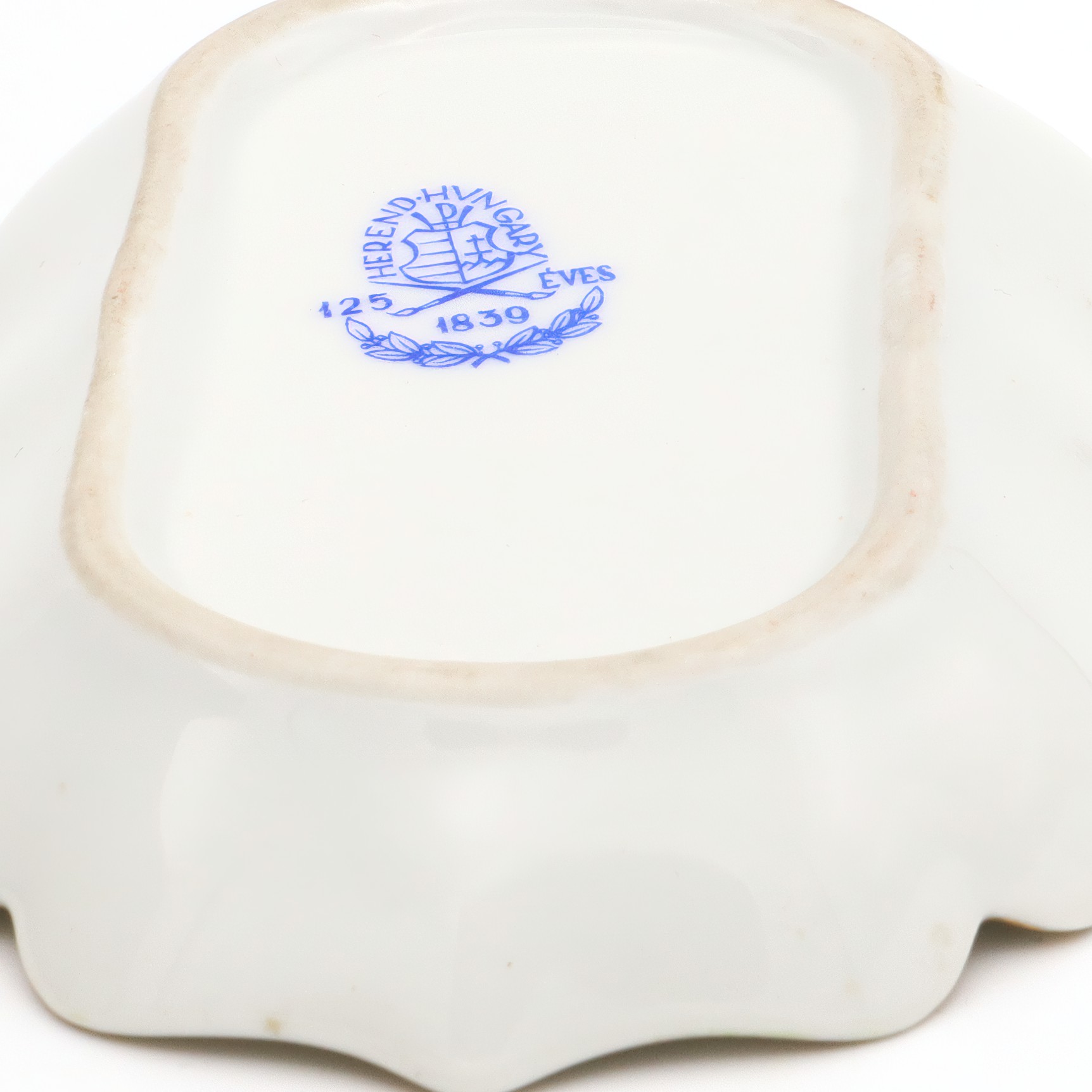 Herend Queen Victoria Trinket Tray, Jewelry Dish, Pin Tray, Vintage Porcelain Treasure Dish Hand Painted
