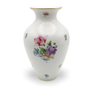 Herend Vase, Large Porcelain Floral Vase, Decorative Hand Painted Vase, Flower Vessel, Hungarian Vintage Room Decor