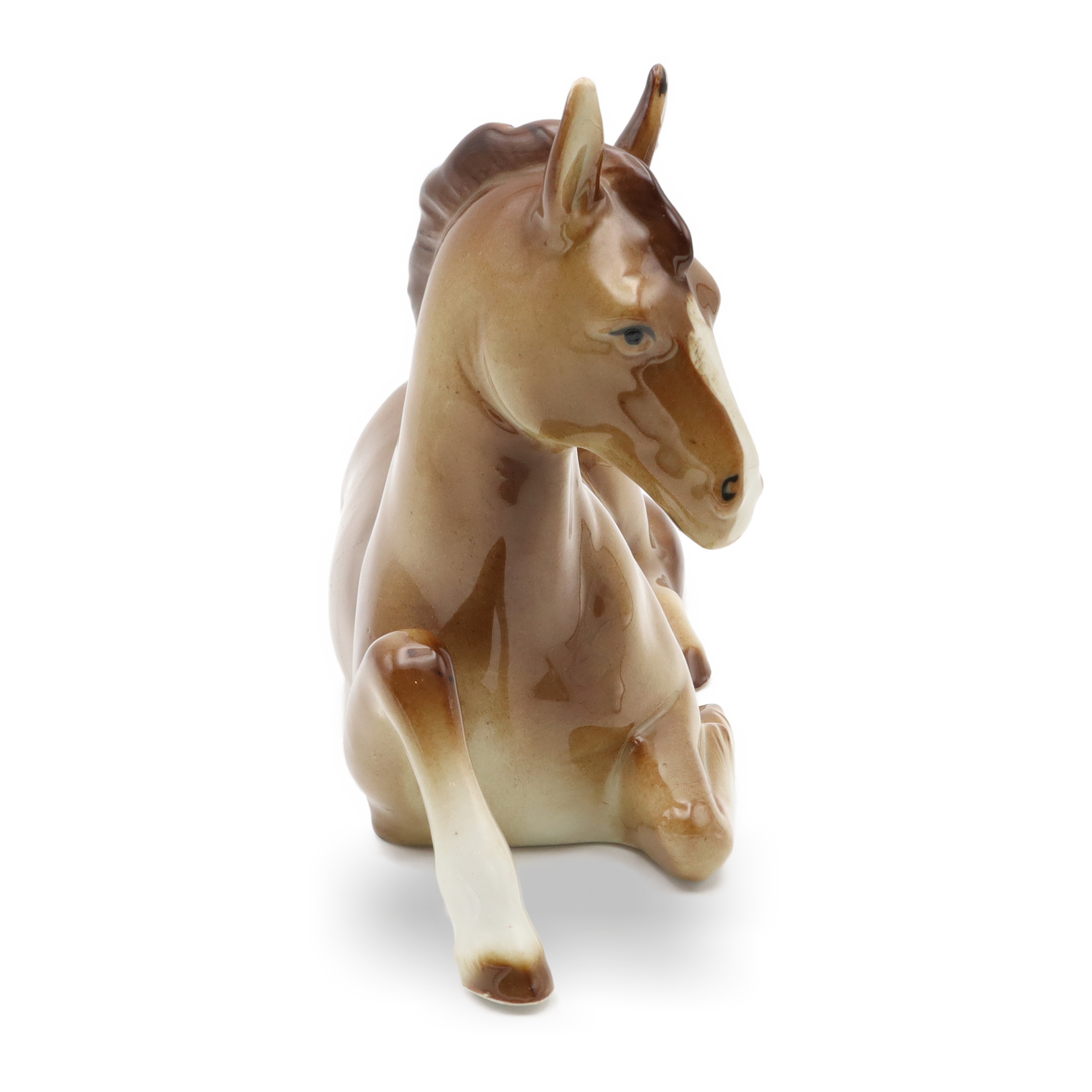 Detailed View Horse Figurine Bohemia Porcelain Vintage Art Deco Hand Painted Stallion Sculpture Thumbnail for Horse Figurine, Bohemia Porcelain, Vintage Collectible Art Deco Statue, Stallion Sculpture Hand Painted, Ceramic
