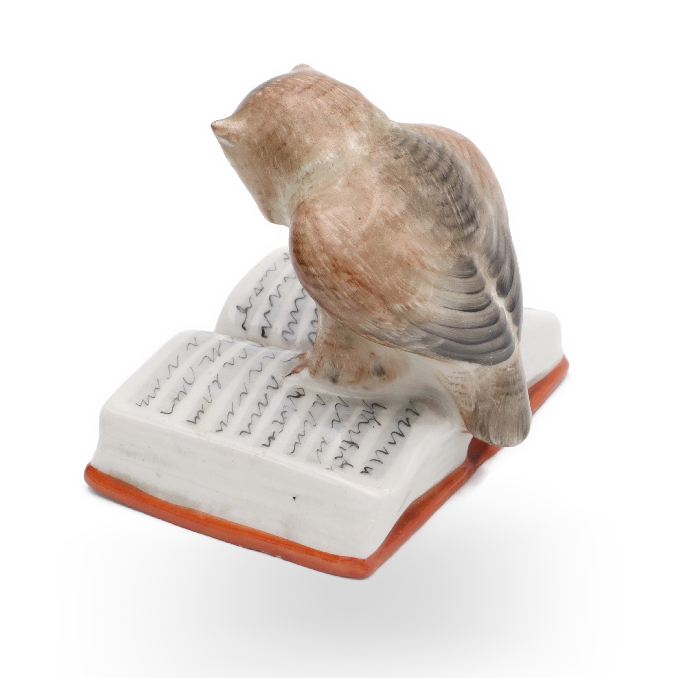Owl Figurine, Porcelain Bird, Hand Painted Vintage Owl With Book Figure, Aquincum Mini Bird Art Sculpture, Ceramic Collectible