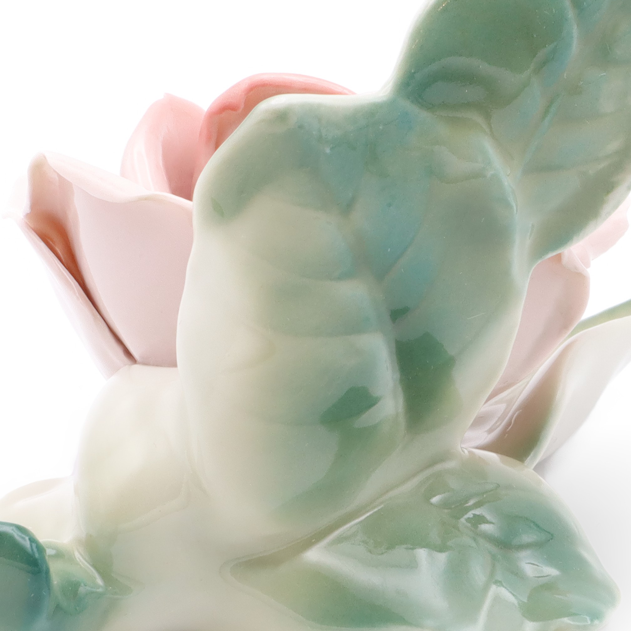 Porcelain Rose, Bavaria Rose Flower, Vintage Centerpiece, Ceramic Rose Hand Painted