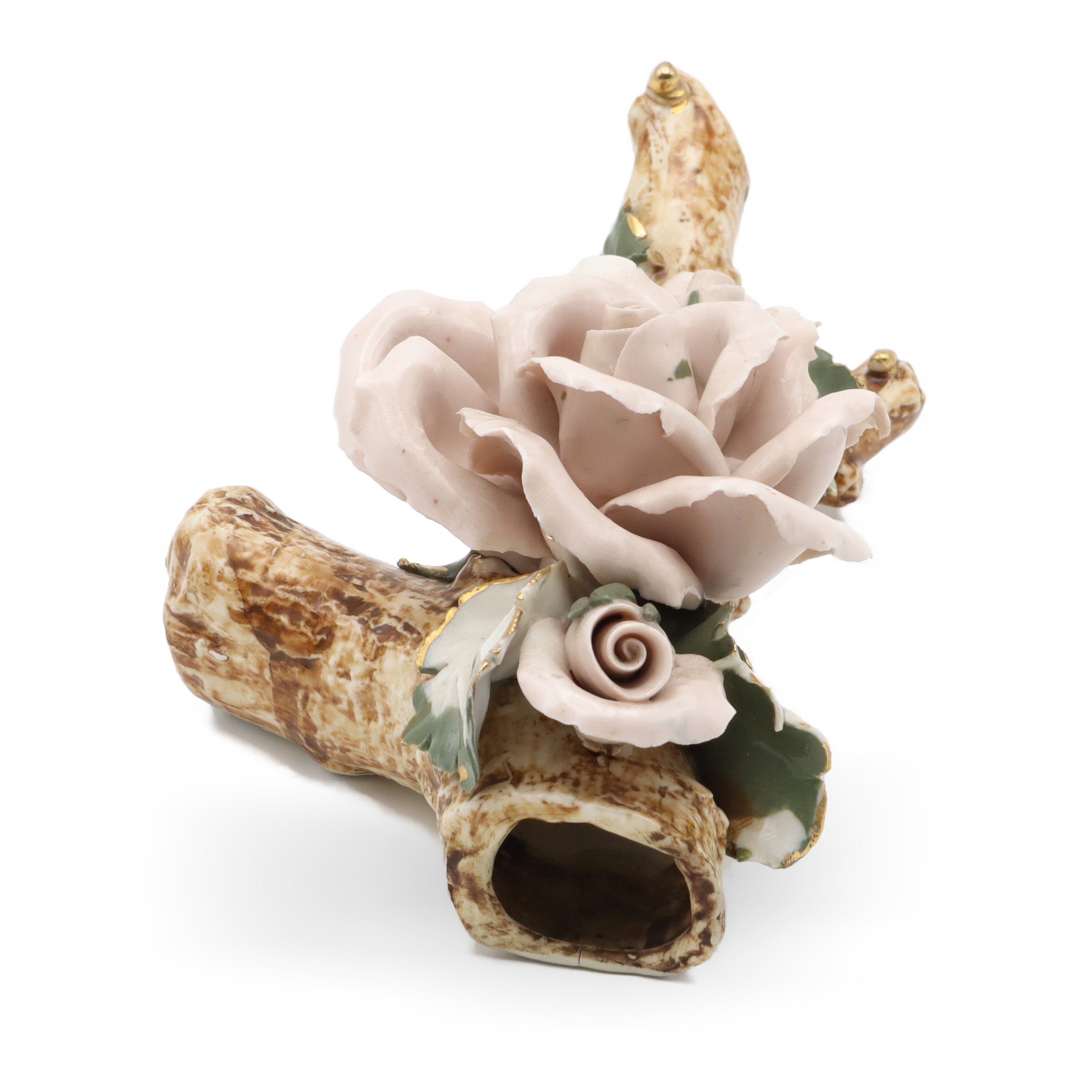 Porcelain Rose Bavaria Vintage Ceramic Flower Centerpiece on Branch Thumbnail for Porcelain Rose, Bavaria Rose Flower, Vintage Centerpiece, Ceramic Rose, Flower On A Branch Hand Painted