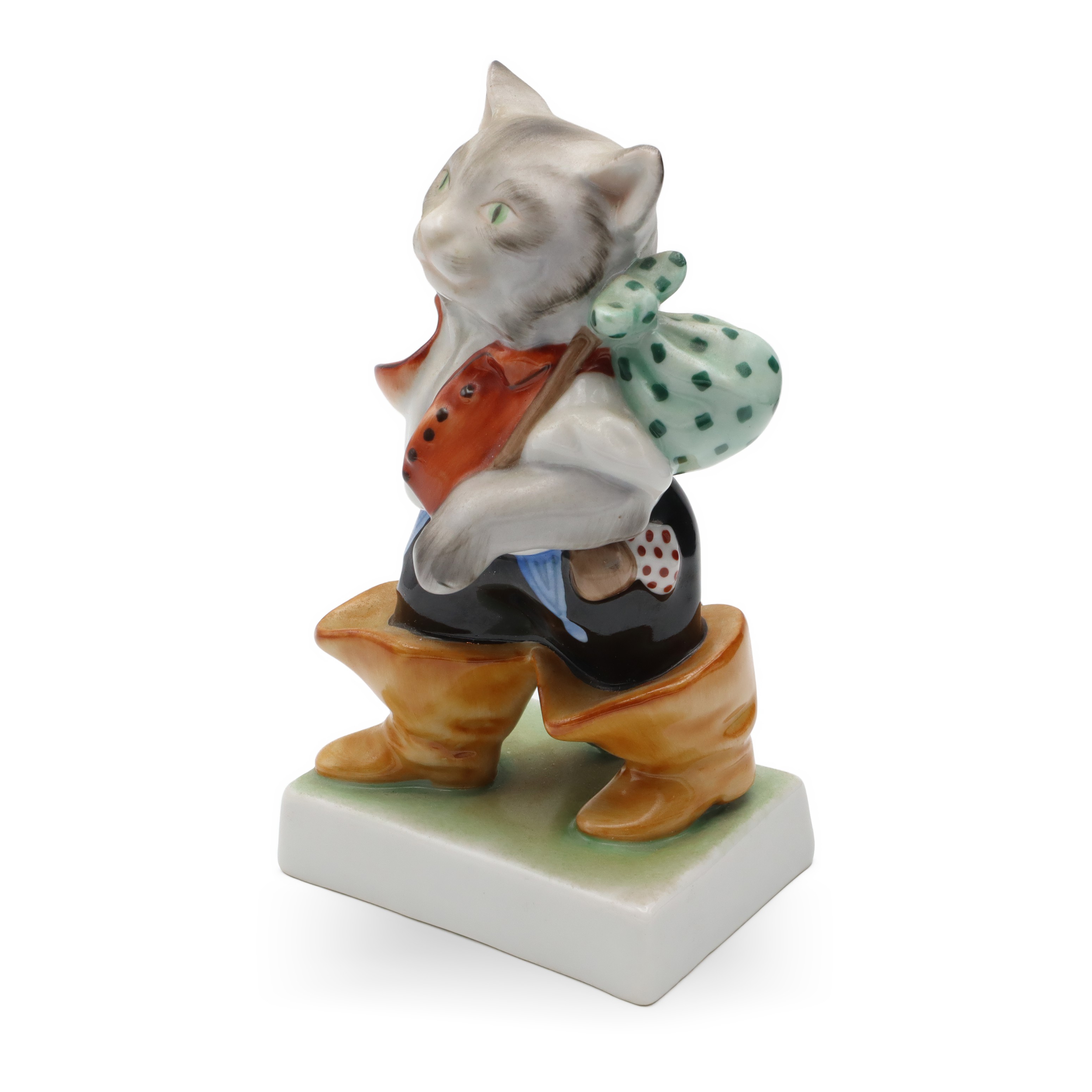 Puss In Boots Herend Porcelain Figurine Vintage Cat Sculpture Collectible Hand Painted Ceramic Statue Thumbnail for Puss In Boots Herend Porcelain Figurine, Cat Sculpture, Cat Collectible, Vintage Herend Cat Statue Hand Painted, Ceramic