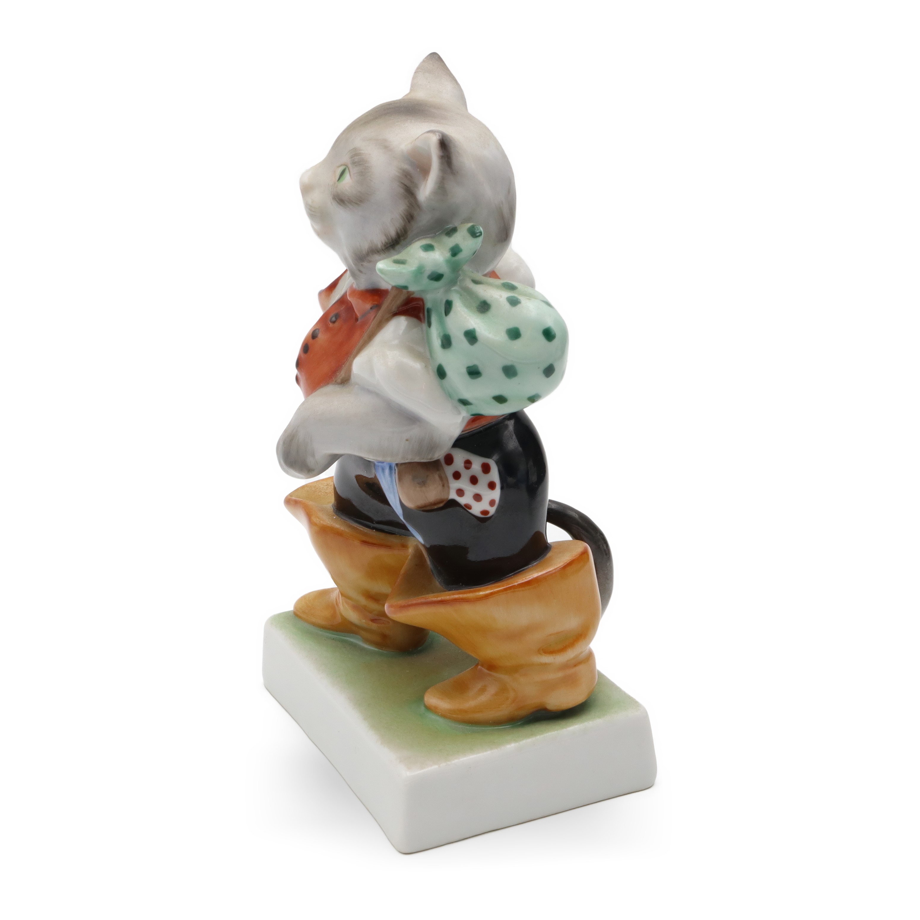 Puss In Boots Herend Porcelain Figurine Detailed View Thumbnail for Puss In Boots Herend Porcelain Figurine, Cat Sculpture, Cat Collectible, Vintage Herend Cat Statue Hand Painted, Ceramic