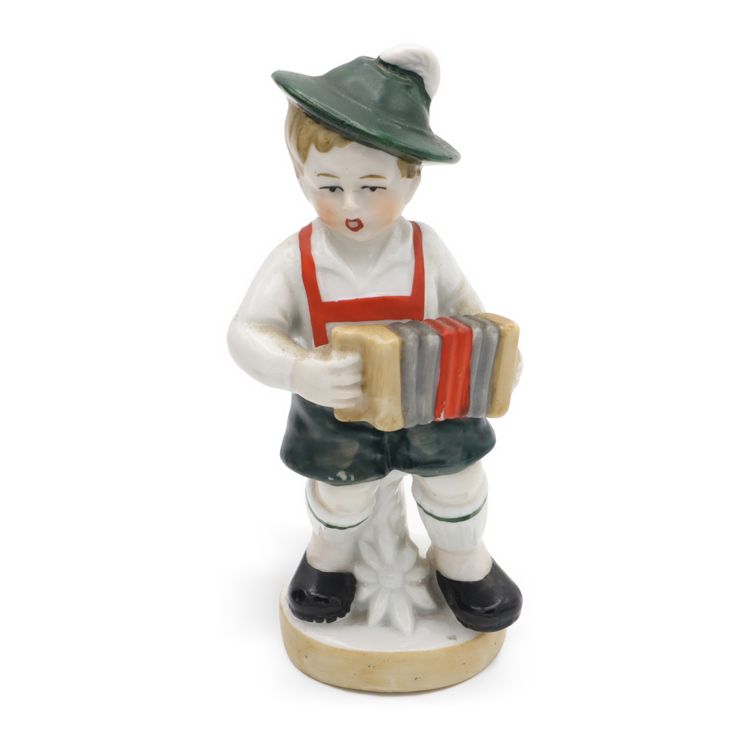 Vintage Boy Playing Accordion Bavaria Porcelain Figurine Collectible Vintage Boy Playing Accordion hand painted Bavaria porcelain ceramic collectible figurine with traditional attire