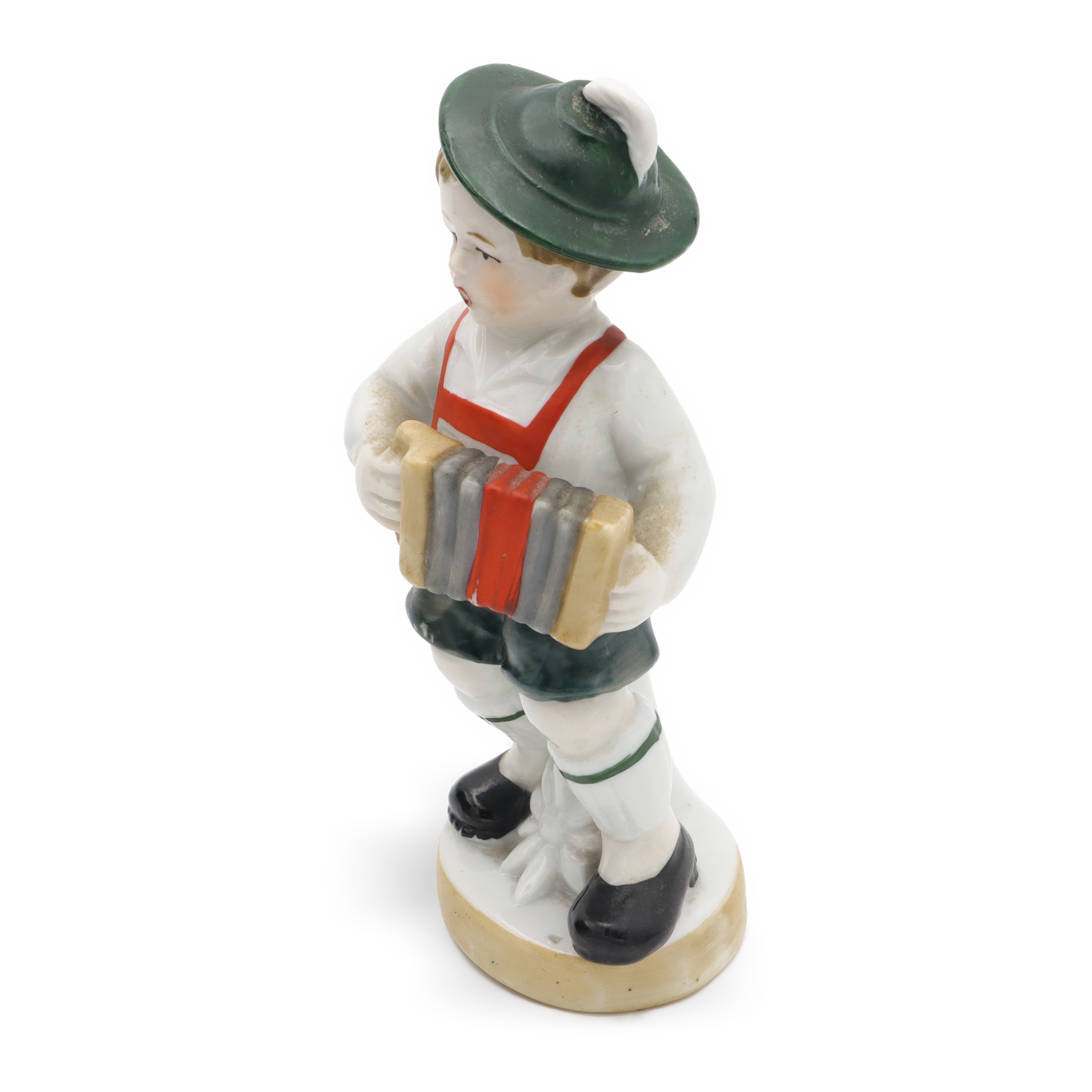Vintage Boy Playing Accordion Bavaria Porcelain Figurine Collectible Thumbnail for Vintage Boy Playing Accordion, Hand Painted Bavaria Porcelain, Ceramic Collectible Figurine