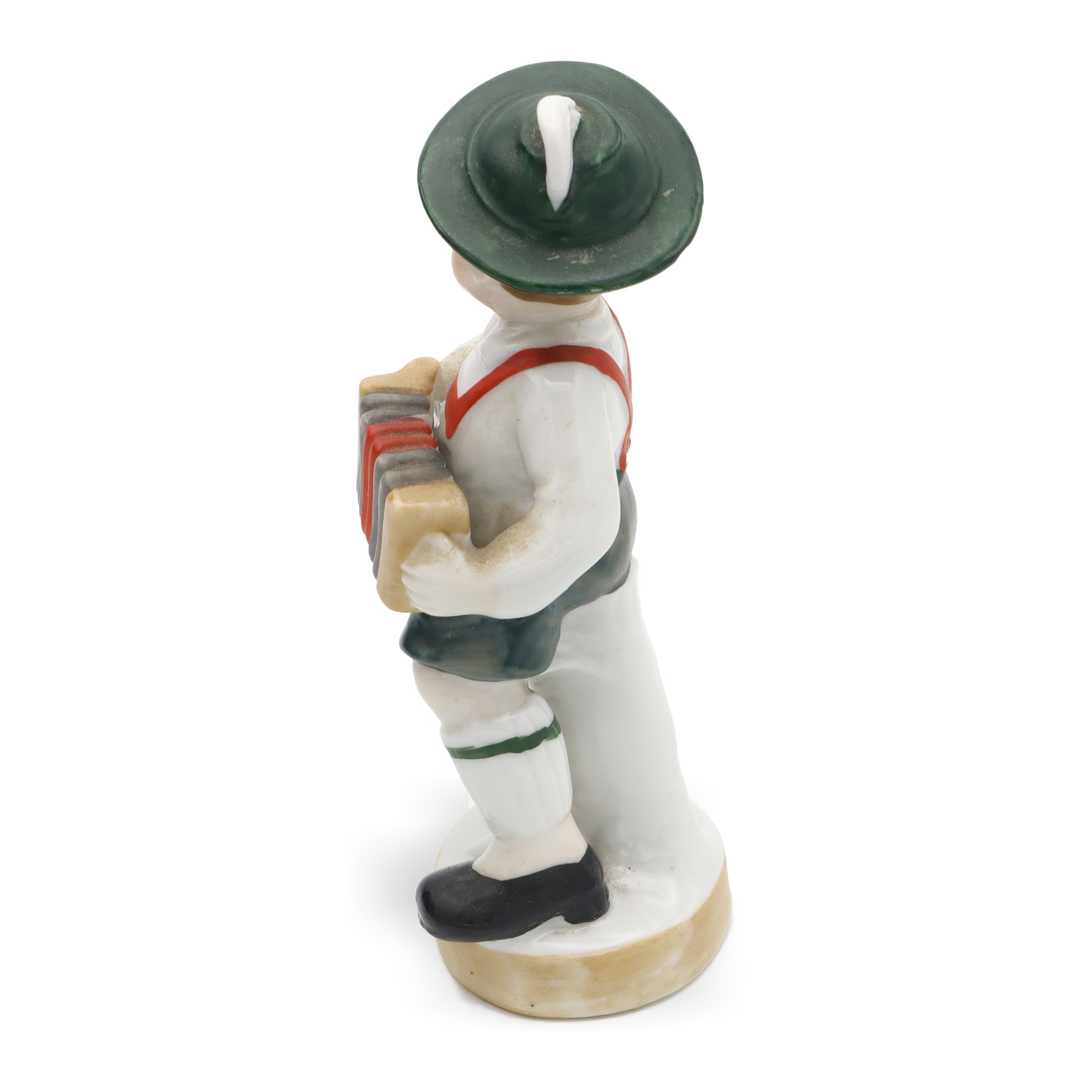 Detailed View Vintage Boy Playing Accordion Bavaria Porcelain Figurine Collectible Thumbnail for Vintage Boy Playing Accordion, Hand Painted Bavaria Porcelain, Ceramic Collectible Figurine