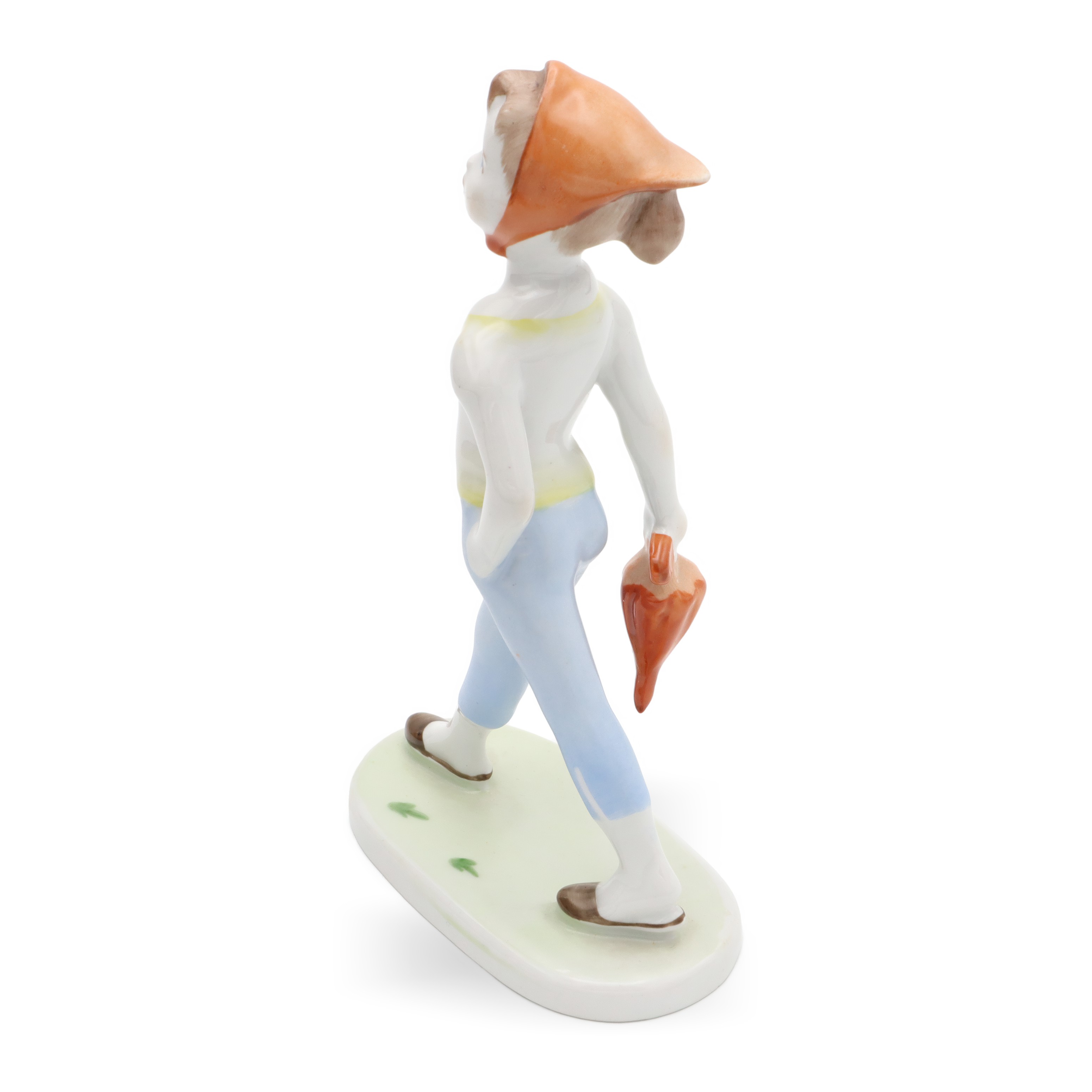 Vintage Hungarian Porcelain Aquincum Walking Girl Figurine Detailed View Thumbnail for Vintage Hungarian Porcelain Aquincum Walking Girl Figurine, Hand Painted 1970s, Ceramic Collectible Sculpture