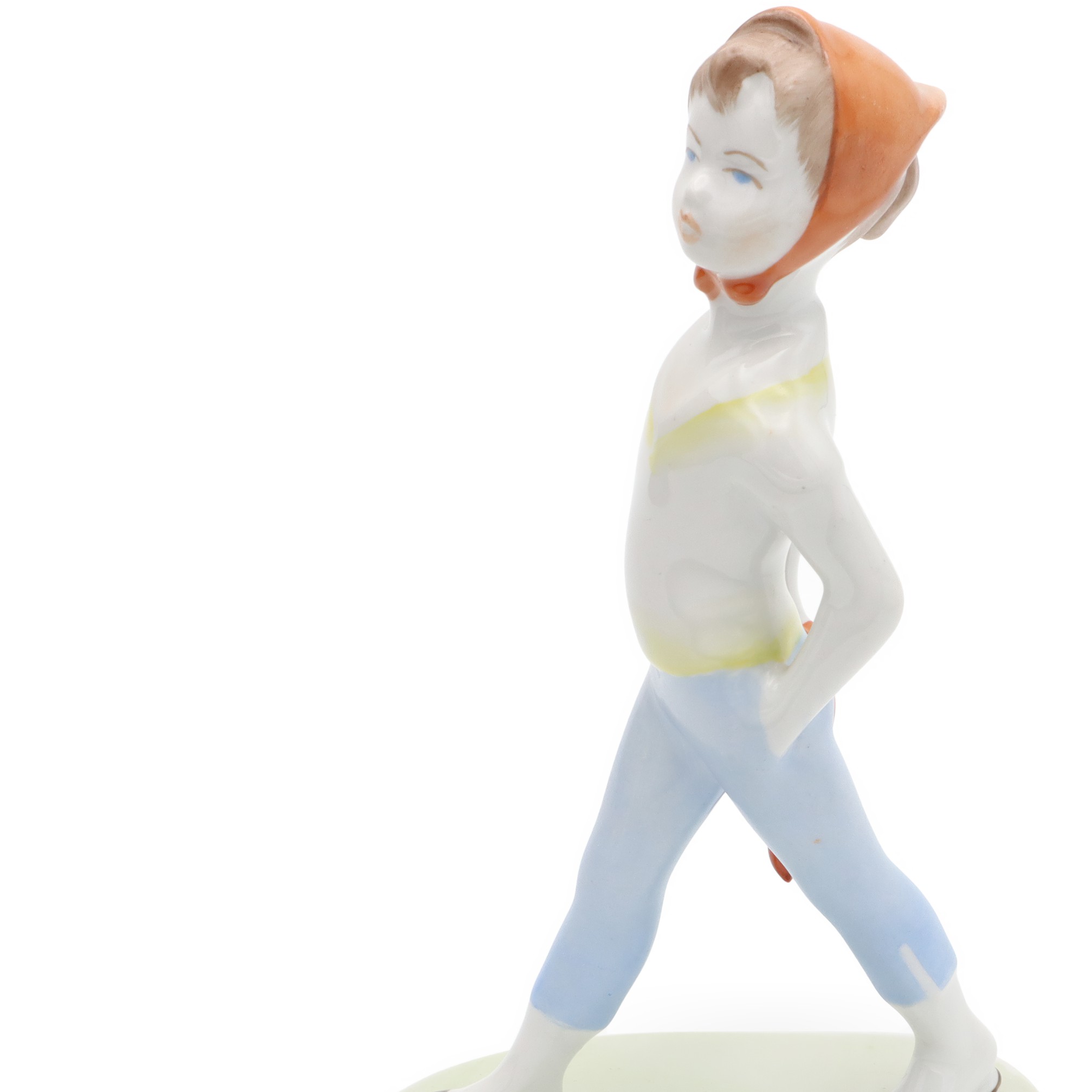 Vintage Hungarian Porcelain Aquincum Walking Girl Figurine, Hand Painted 1970s, Ceramic Collectible Sculpture