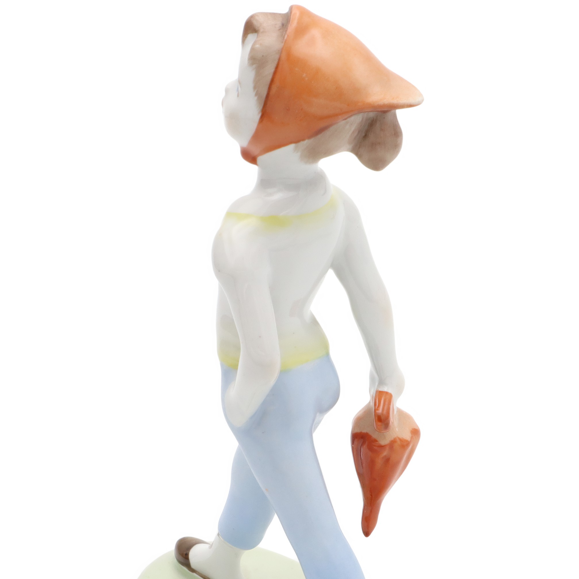 Vintage Hungarian Porcelain Aquincum Walking Girl Figurine, Hand Painted 1970s, Ceramic Collectible Sculpture