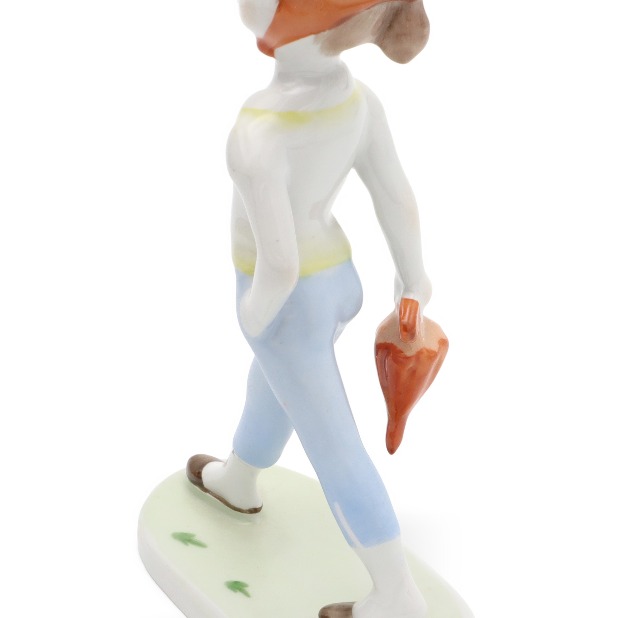 Vintage Hungarian Porcelain Aquincum Walking Girl Figurine, Hand Painted 1970s, Ceramic Collectible Sculpture