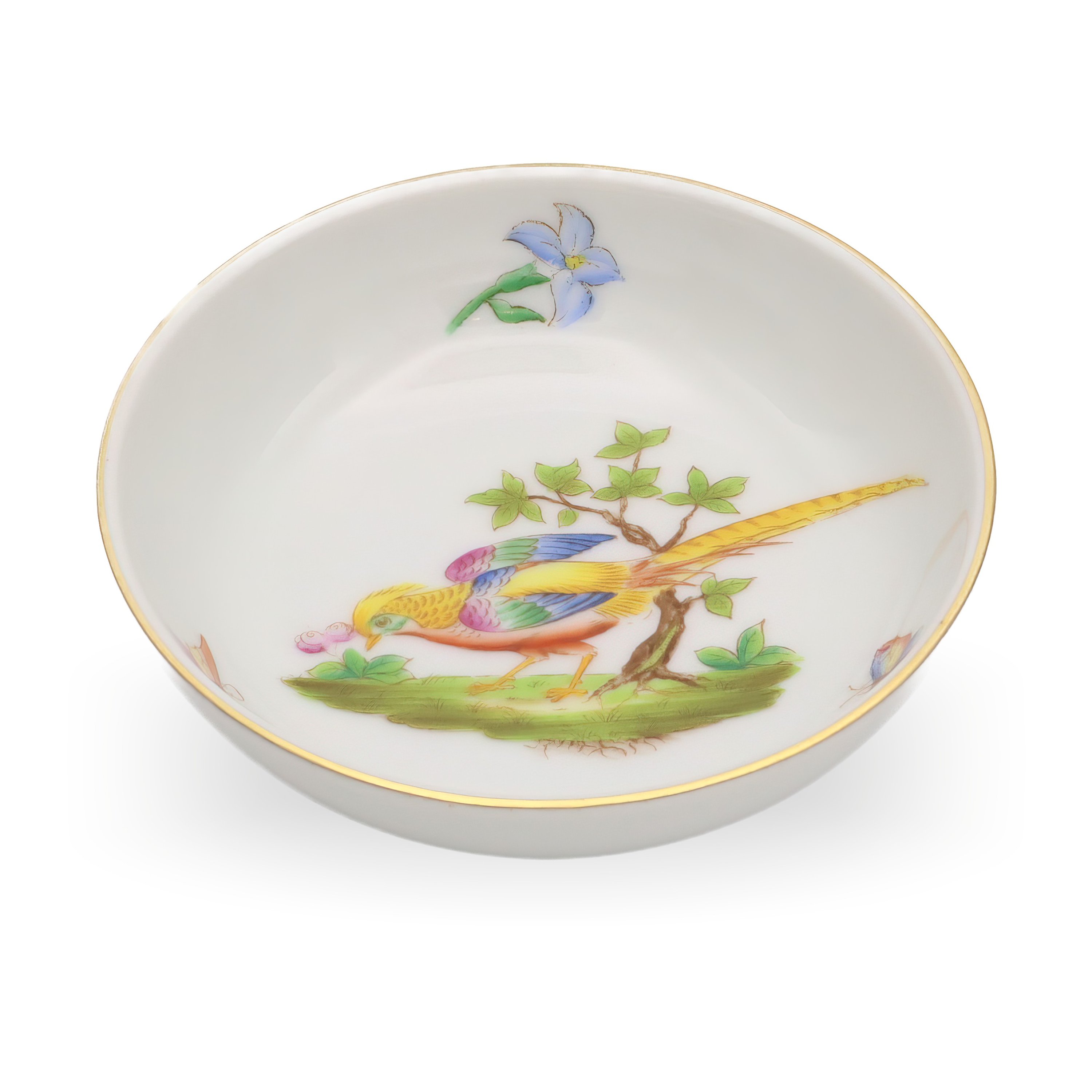 Antique Herend Trinket Tray, Jewelry Bowl, Hand Painted Porcelain Mini Tray, Vintage Collectible Dish