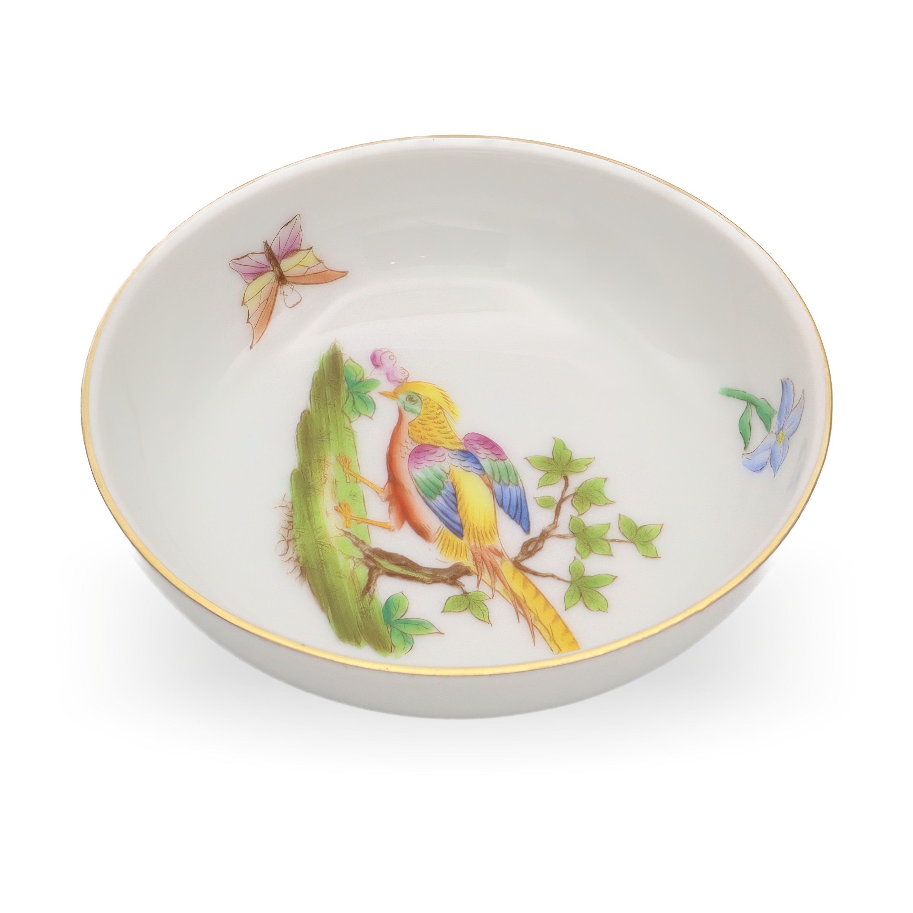 Antique Herend Trinket Tray, Jewelry Bowl, Hand Painted Porcelain Mini Tray, Vintage Collectible Dish