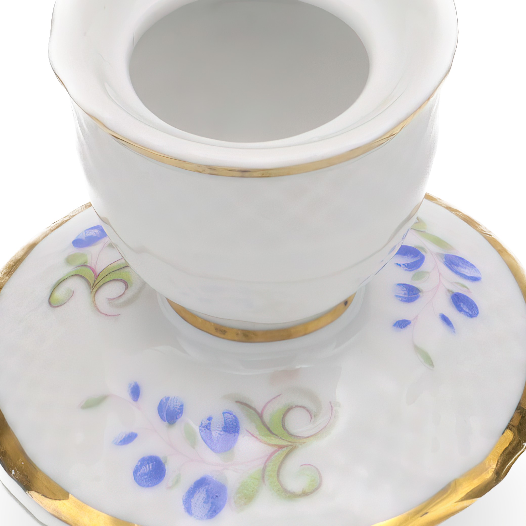 Hollohaza Candle Holder Detailed View Handcrafted Porcelain Art Deco Style Vintage Decor Thumbnail for Hollohaza Candle Holder, Handcrafted Porcelain Art Deco Style, Set Of Three, Vintage Porcelain Decor