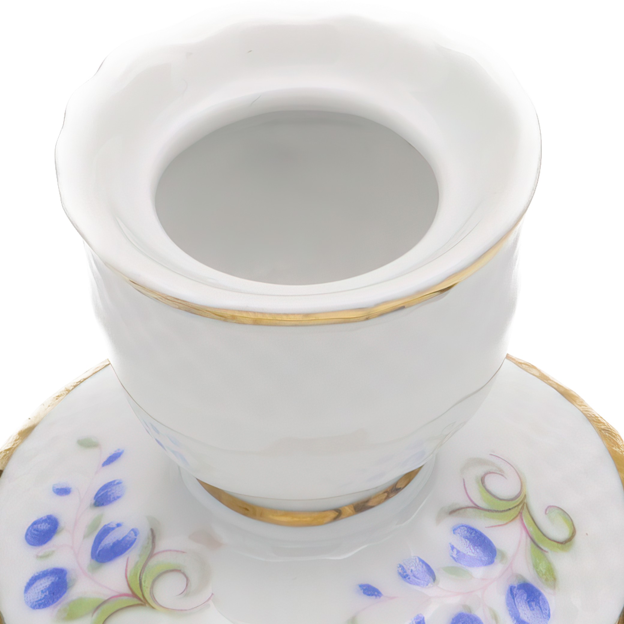 Hollohaza Candle Holder Detailed View Handcrafted Porcelain Art Deco Style Vintage Decor Thumbnail for Hollohaza Candle Holder, Handcrafted Porcelain Art Deco Style, Set Of Three, Vintage Porcelain Decor