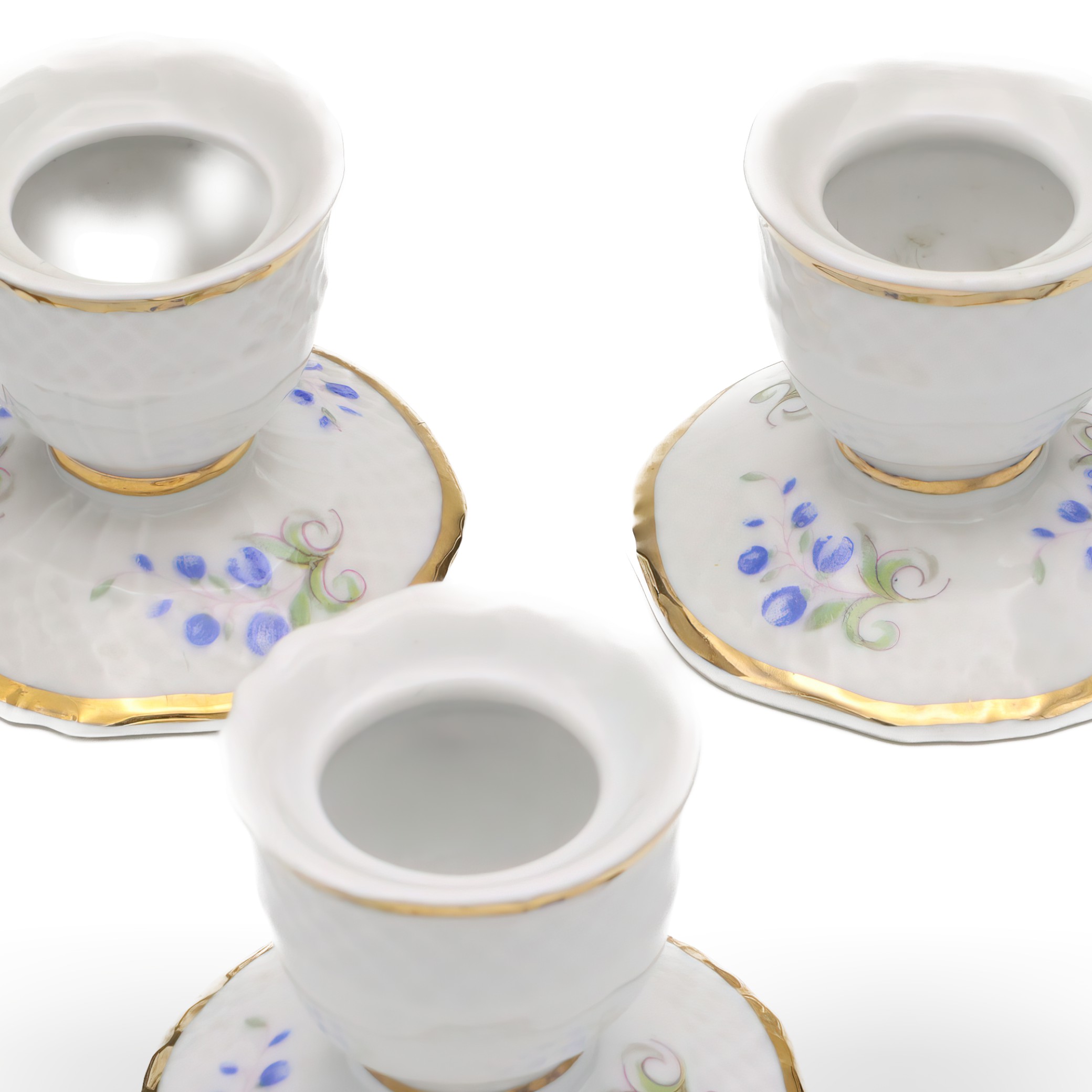 Hollohaza Candle Holder Set Detailed View – Handcrafted Porcelain Art Deco Vintage Decor Thumbnail for Hollohaza Candle Holder, Handcrafted Porcelain Art Deco Style, Set Of Three, Vintage Porcelain Decor
