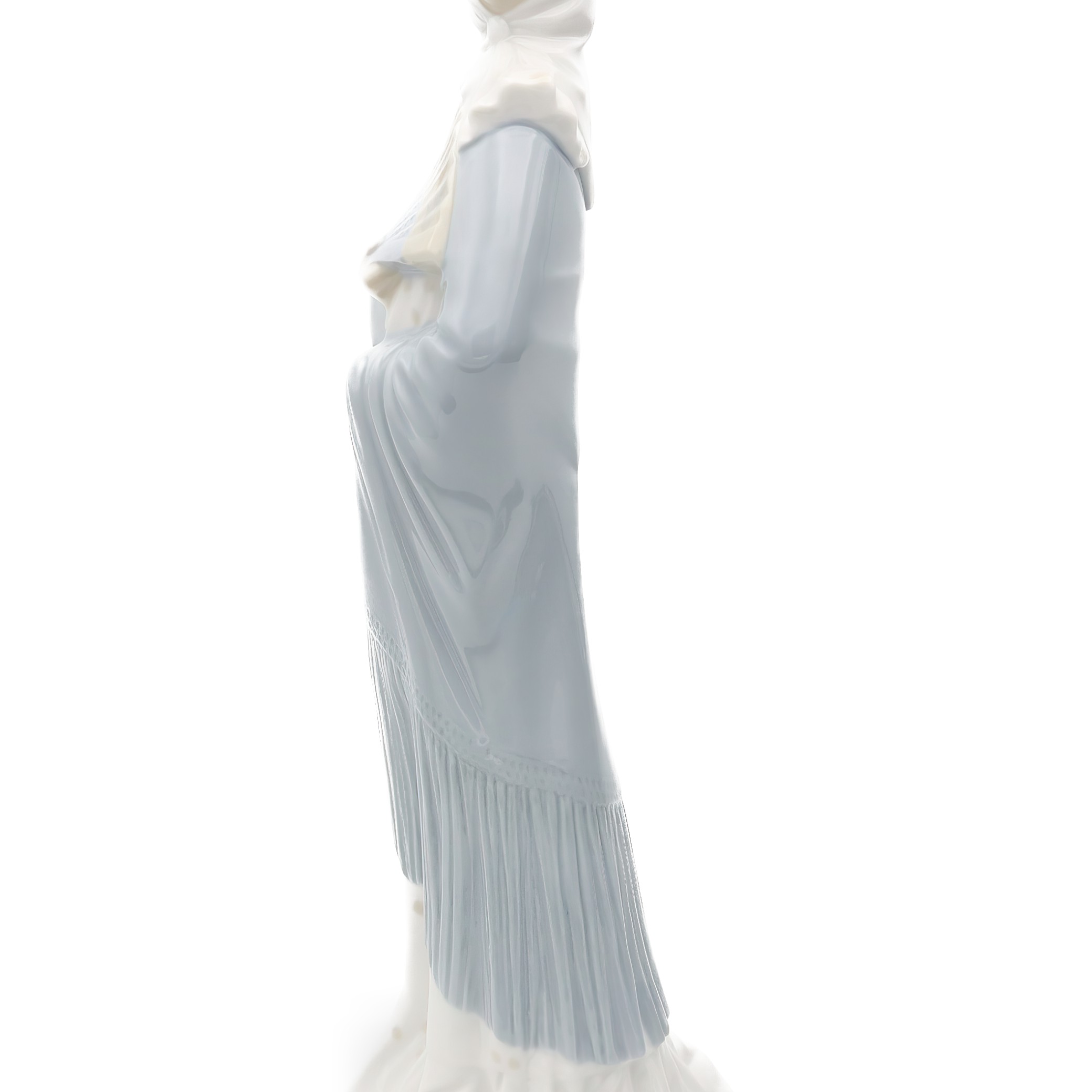 Lladro Figurine, Vintage NAO Porcelain Woman Blue Dress With Hand Fan, Traditional Dress, Madrilena, Retired, Rare Collectible Sculpture
