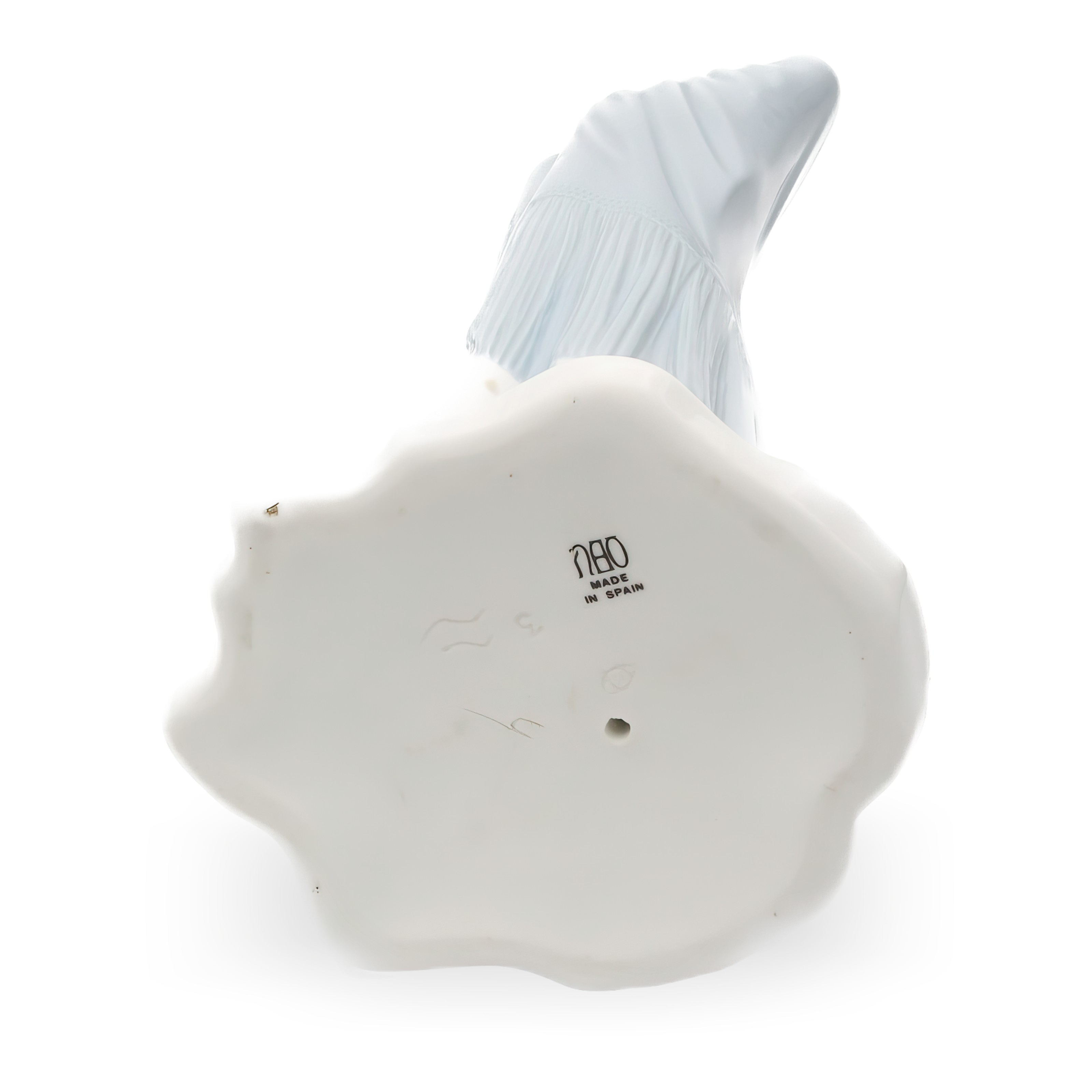 Lladro NAO Porcelain Woman Blue Dress Figurine Base Detailed View Thumbnail for Lladro Figurine, Vintage NAO Porcelain Woman Blue Dress With Hand Fan, Traditional Dress, Madrilena, Retired, Rare Collectible Sculpture