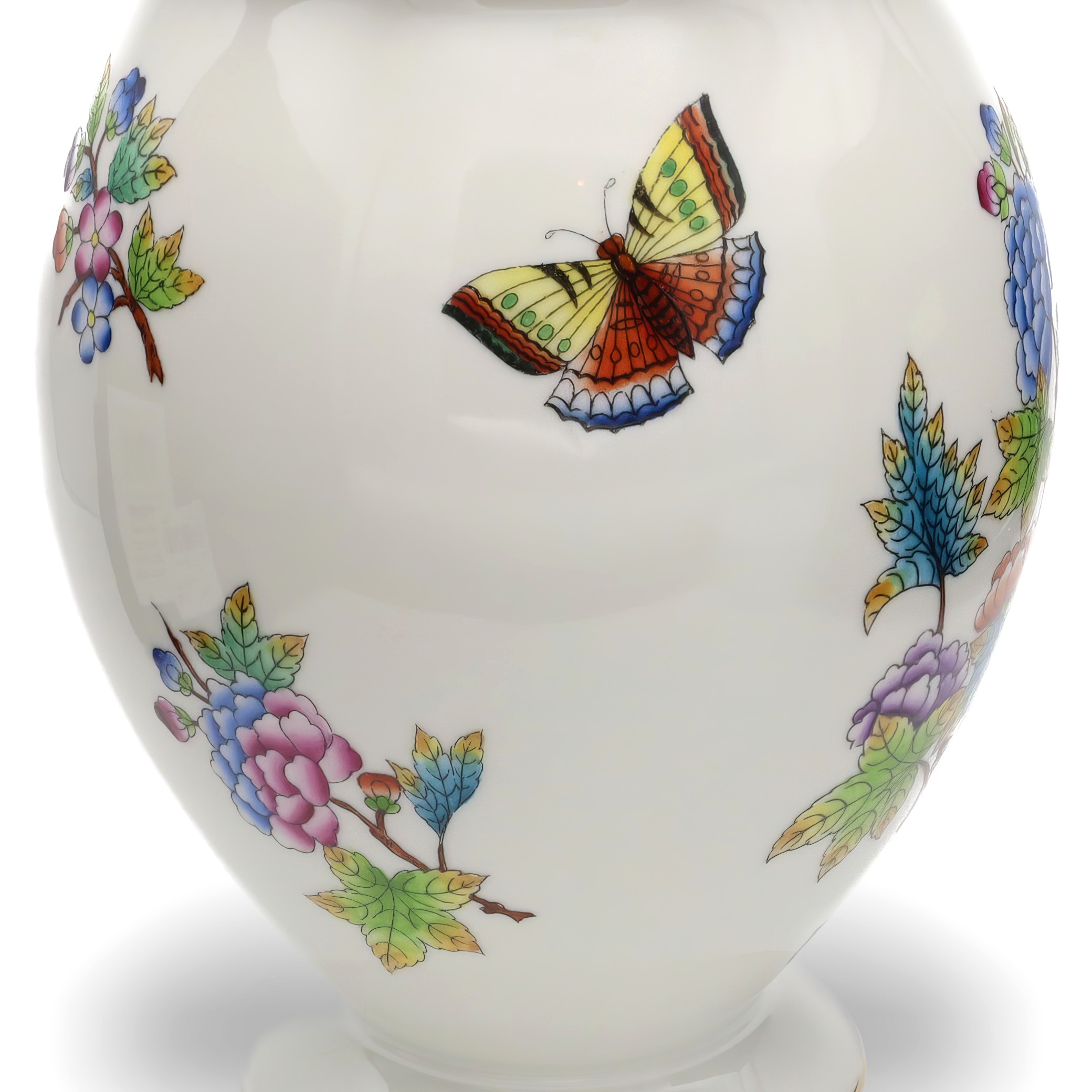 Detailed View Vintage Herend Queen Victoria Vase Hand-Painted Floral Porcelain Hungarian Collectible Thumbnail for Vintage Herend Queen Victoria Vase, Hand-painted Floral Porcelain Vase, Hungarian Decorative Collectible