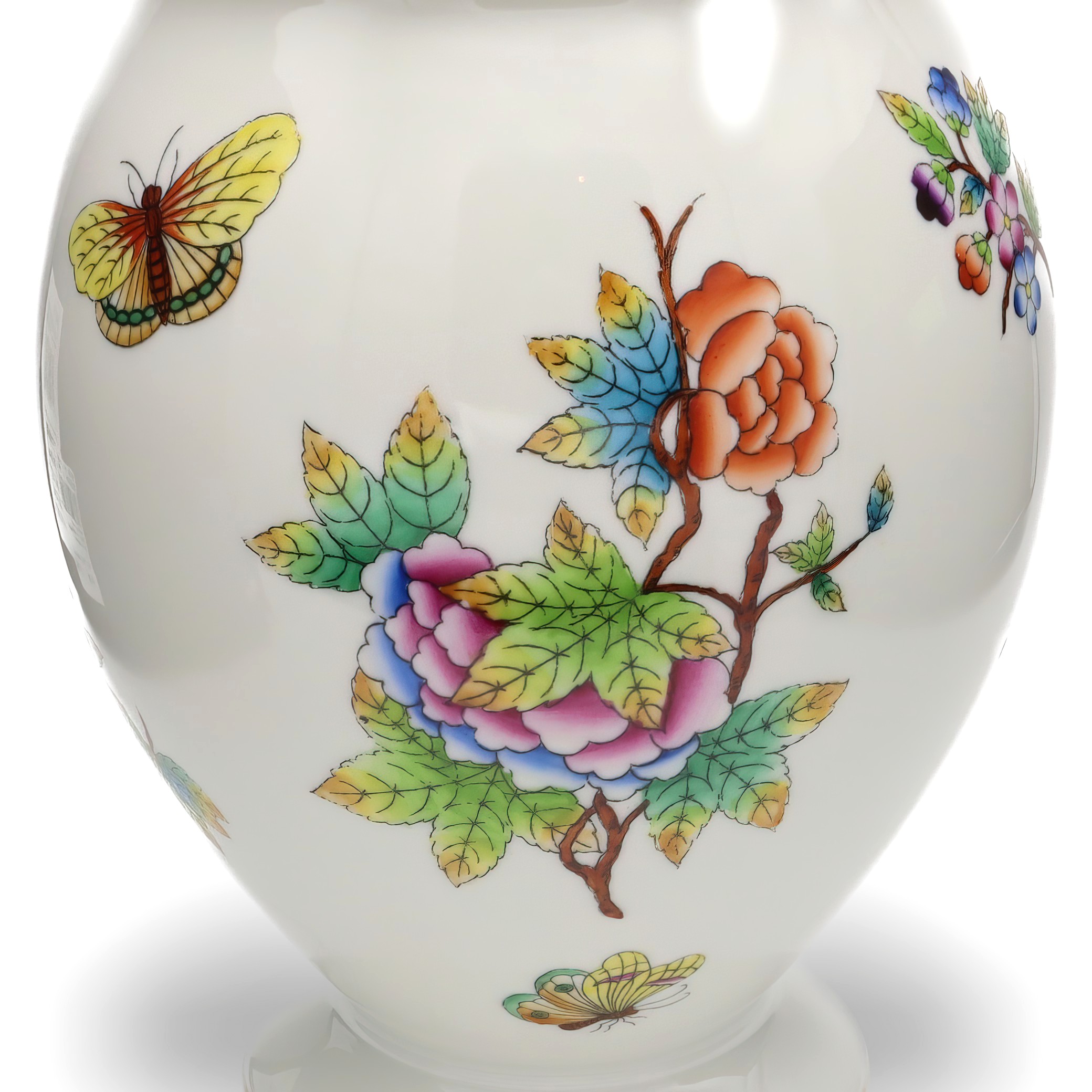 Vintage Herend Queen Victoria Vase Detailed View Thumbnail for Vintage Herend Queen Victoria Vase, Hand-painted Floral Porcelain Vase, Hungarian Decorative Collectible