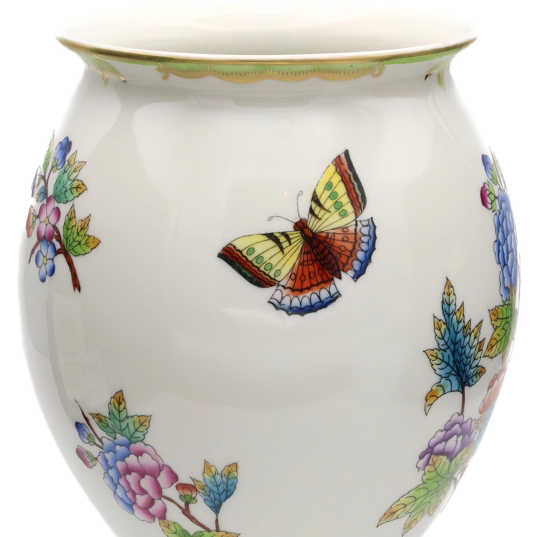 Detailed View Vintage Herend Queen Victoria Vase Hand-Painted Floral Porcelain Hungarian Collectible Thumbnail for Vintage Herend Queen Victoria Vase, Hand-painted Floral Porcelain Vase, Hungarian Decorative Collectible