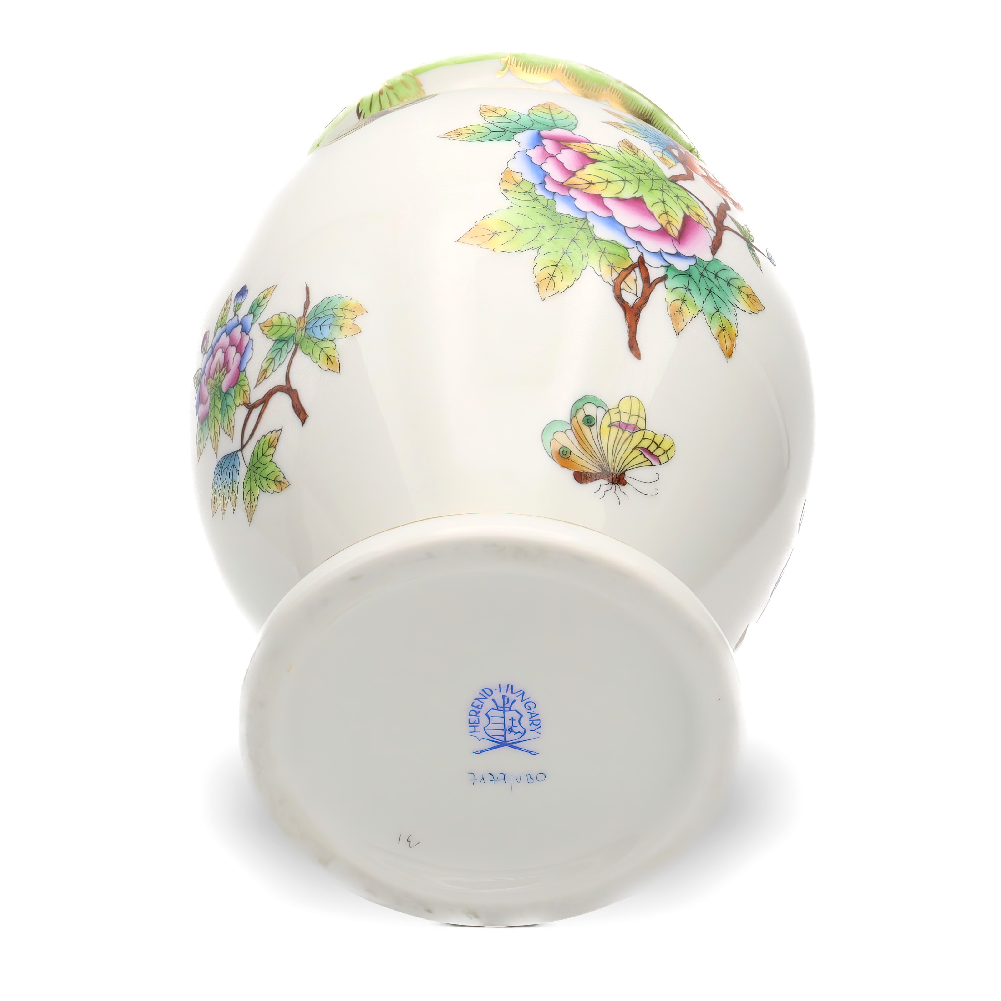 Vintage Herend Queen Victoria Vase Base Detailed View Thumbnail for Vintage Herend Queen Victoria Vase, Hand-painted Floral Porcelain Vase, Hungarian Decorative Collectible