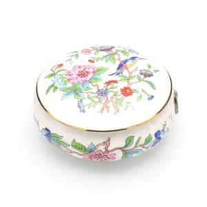 Pembroke Trinket Tray, Vintage Jewelry Box, Pembroke Trinket Box With Ornate Detailing And Box With Lid Gold Trim