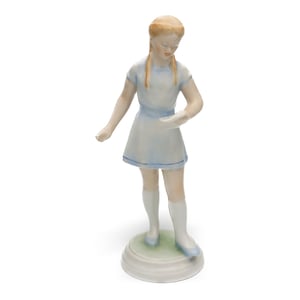 Vintage Porcelain Singing Girl Figurine, Handcrafted Room Decor Statue Collectible