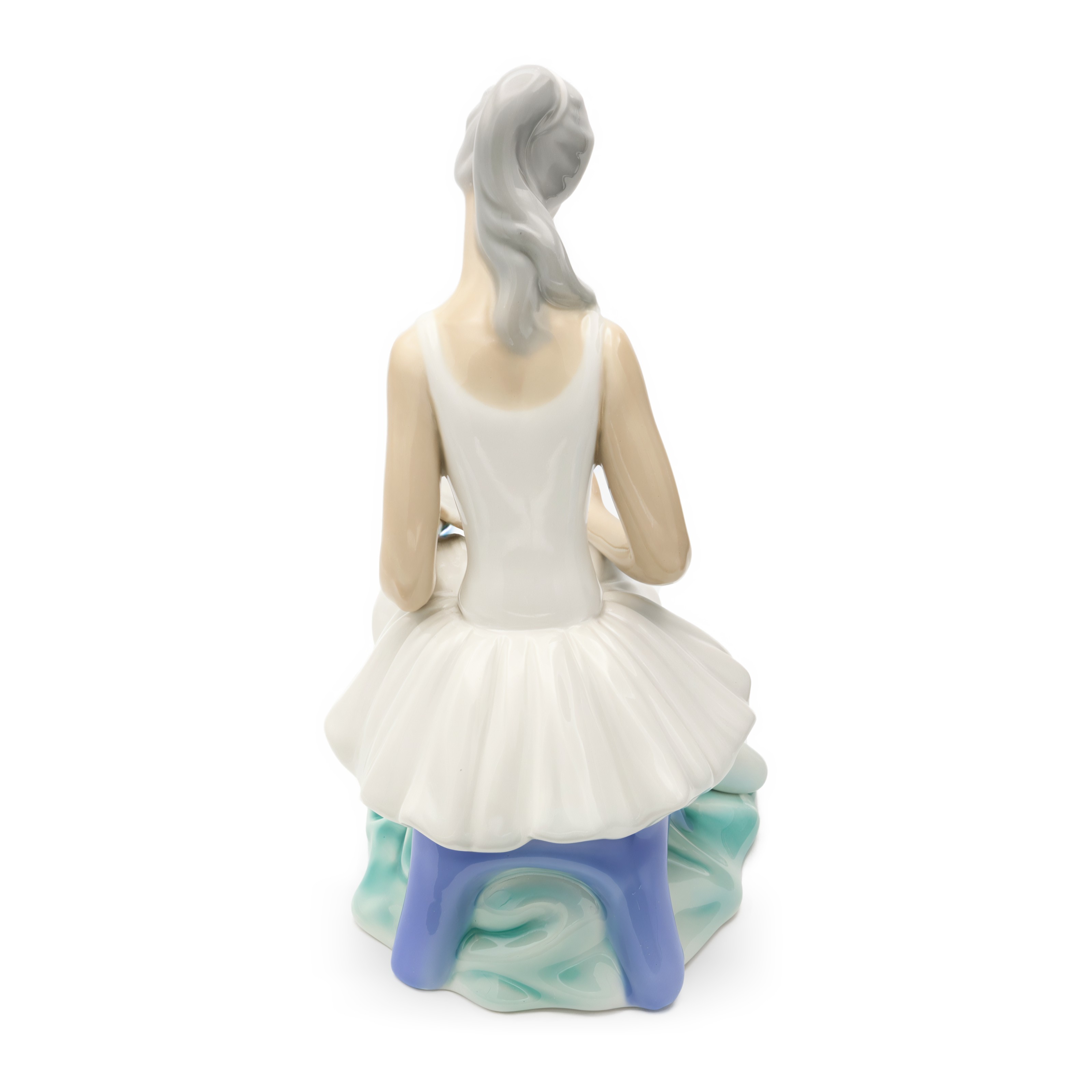 Ballerina Porcelain Doll Hand Made Tengra Vintage Collectible Figurine Back View Thumbnail for Ballerina Porcelain Doll, Hand Made Tengra Vintage Collectible Figurine